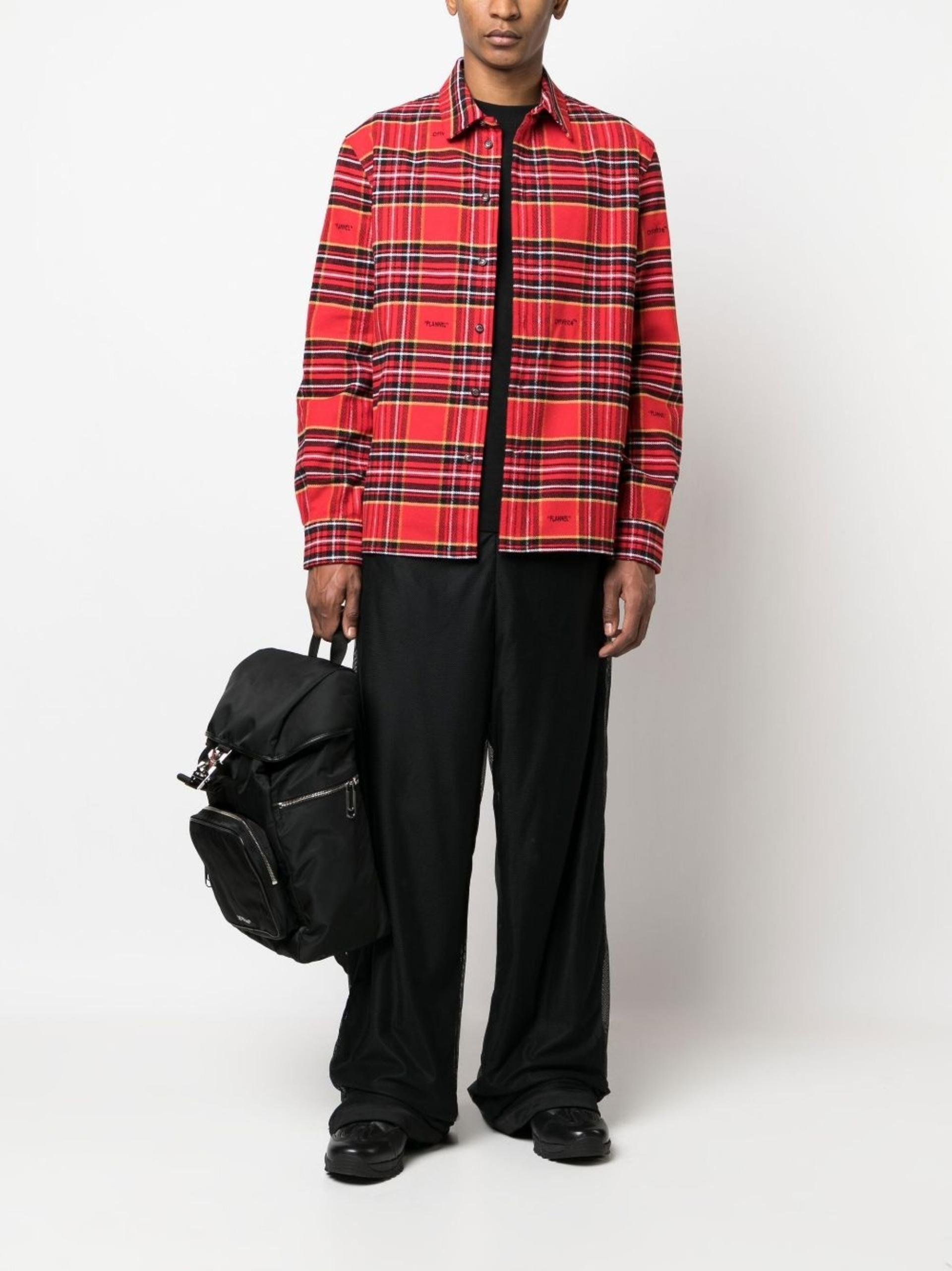 安価 up 【Off-White™️】 Off for EV Men FLANNEL SHIRT WHITE