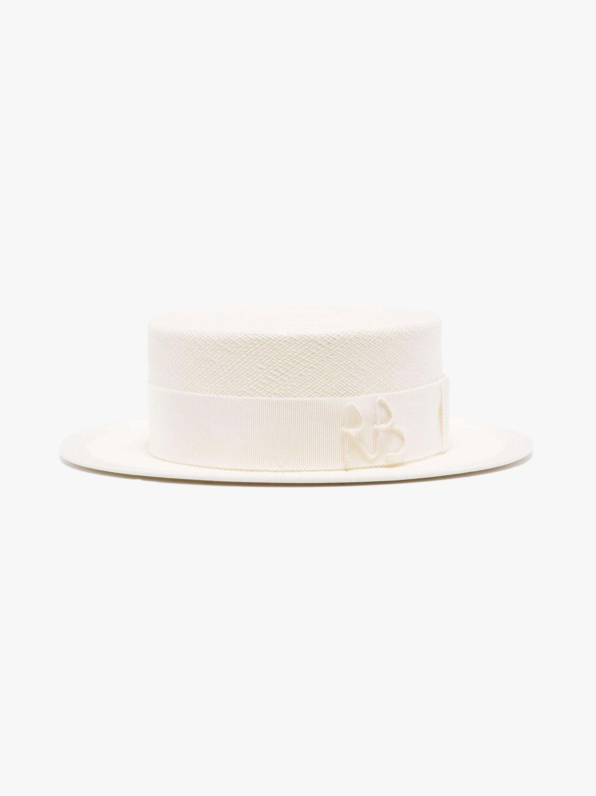 Ruslan Baginskiy White Straw Boater Hat 