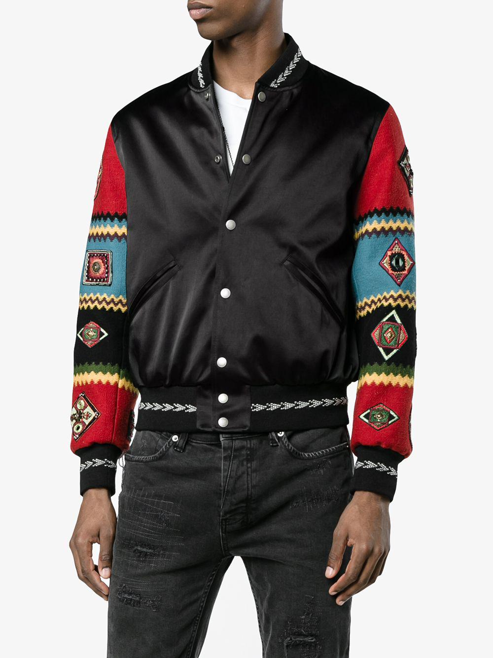 Saint laurent embroidered bomber jacket cheap