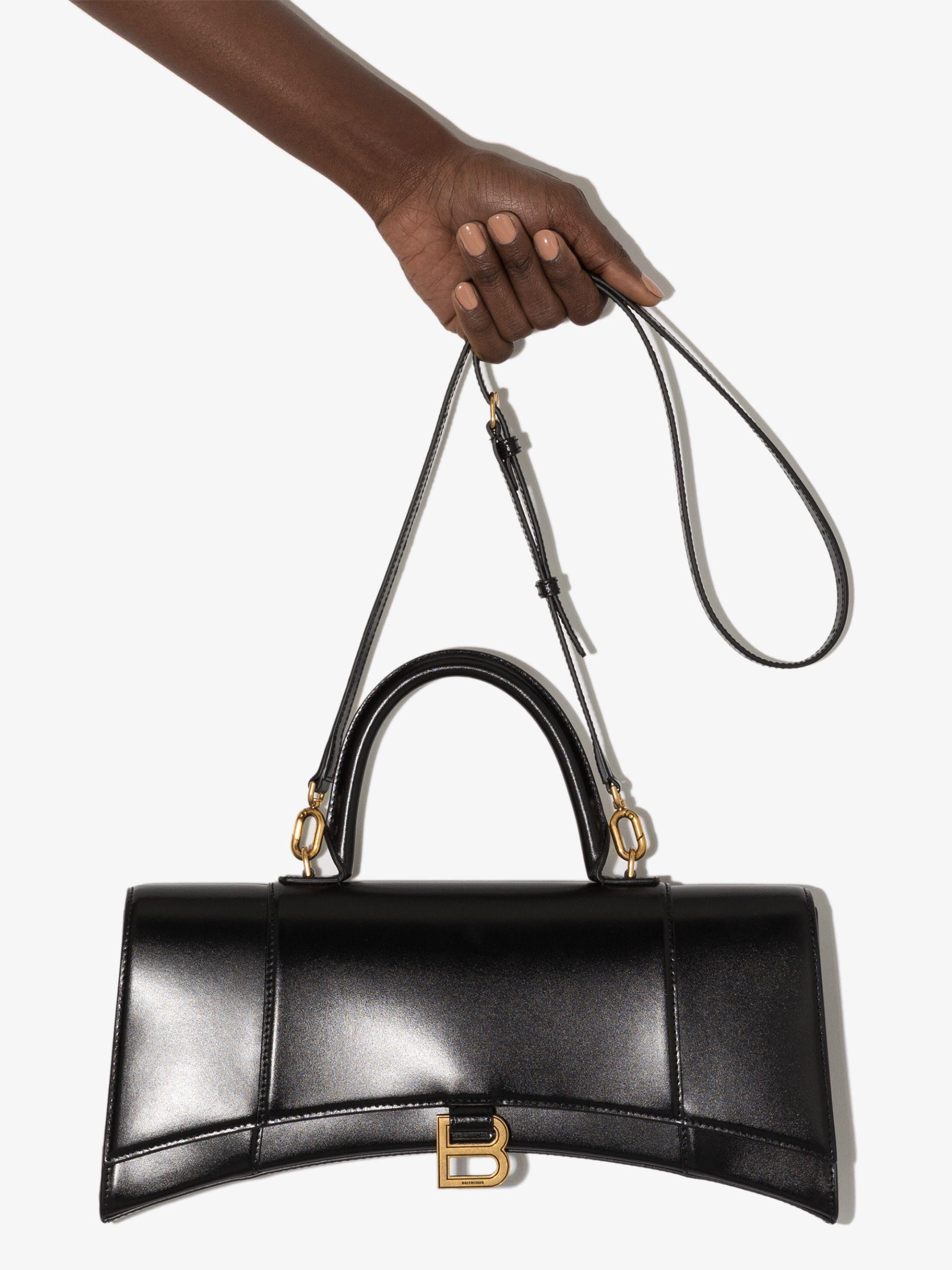 Balenciaga Hourglass Stretch Leather Top Handle Bag in Black | Lyst  Australia