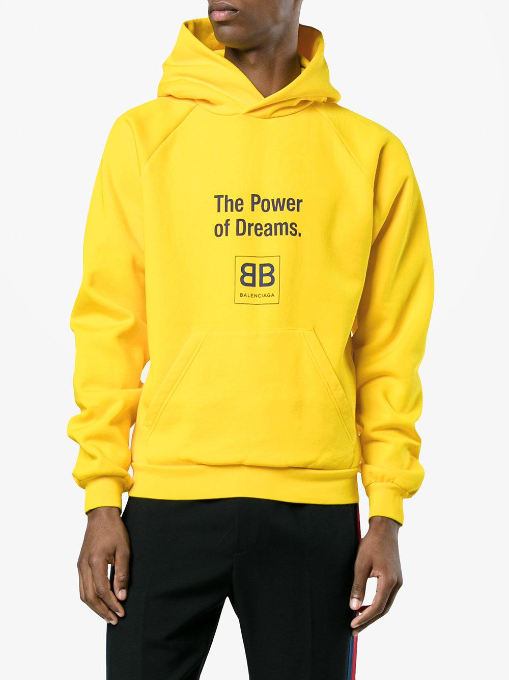 Balenciaga Cotton The Power Of Dreams Hoodie in Yellow & Orange (Yellow)  for Men | Lyst