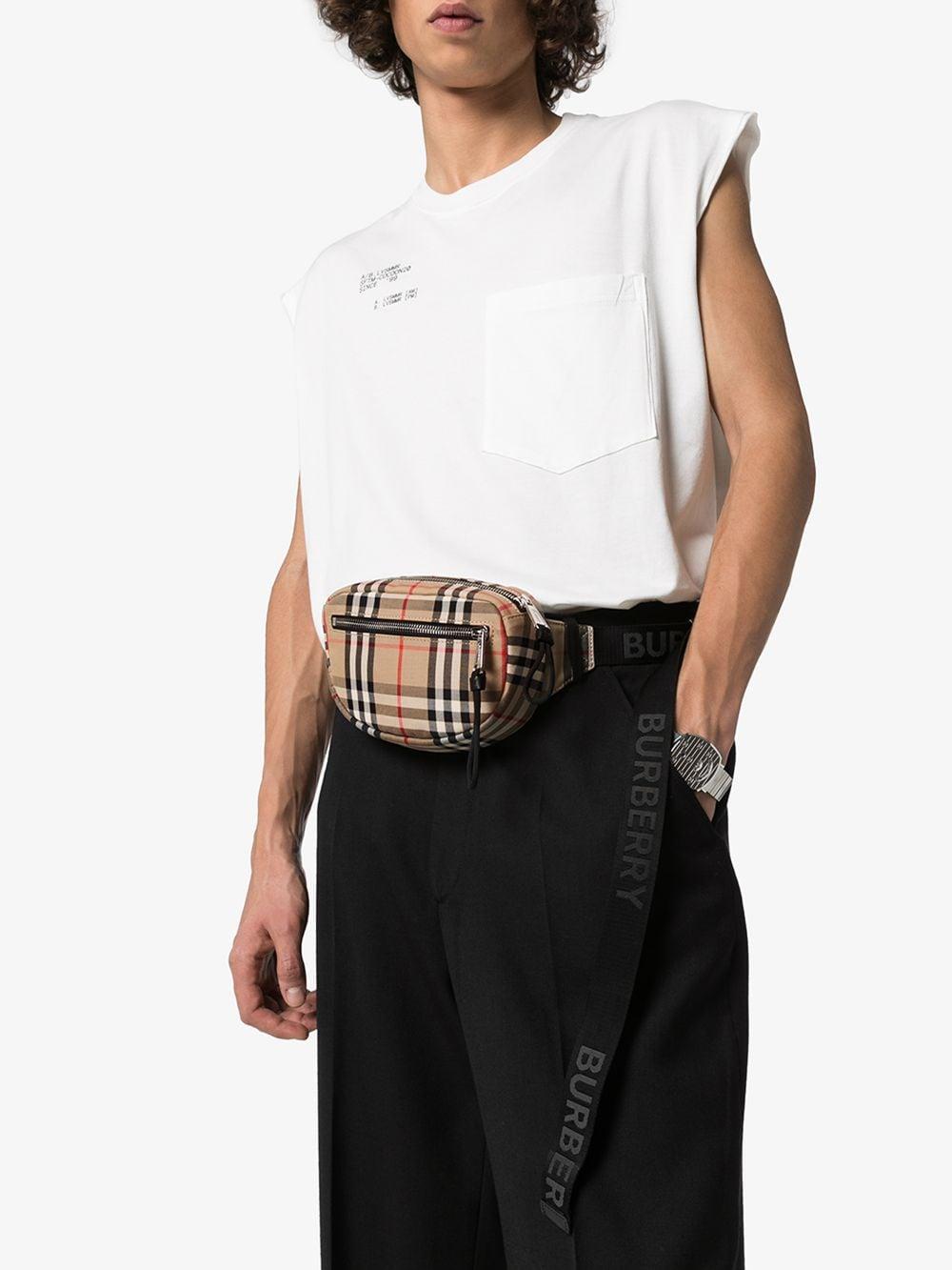 Burberry Cotton Vintage Check Small Belt Bag for Men | Lyst