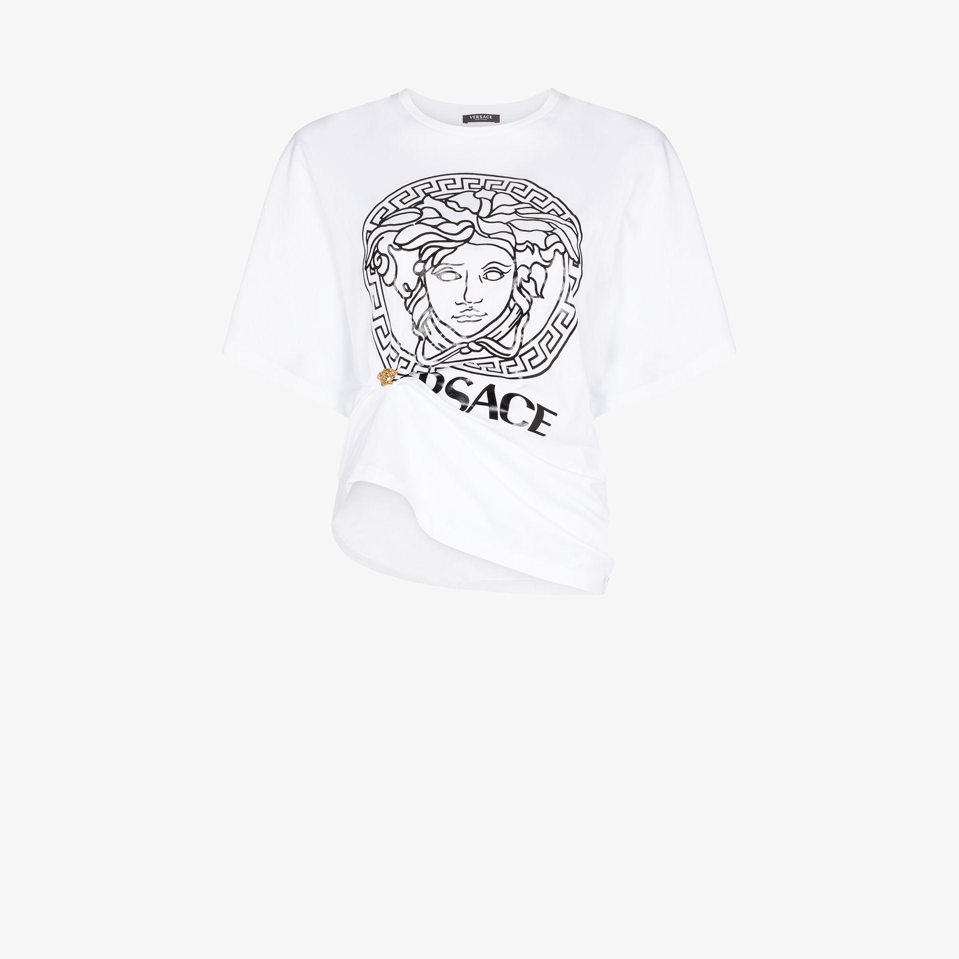 Versace Medusa Logo Safety Pin Cotton T 