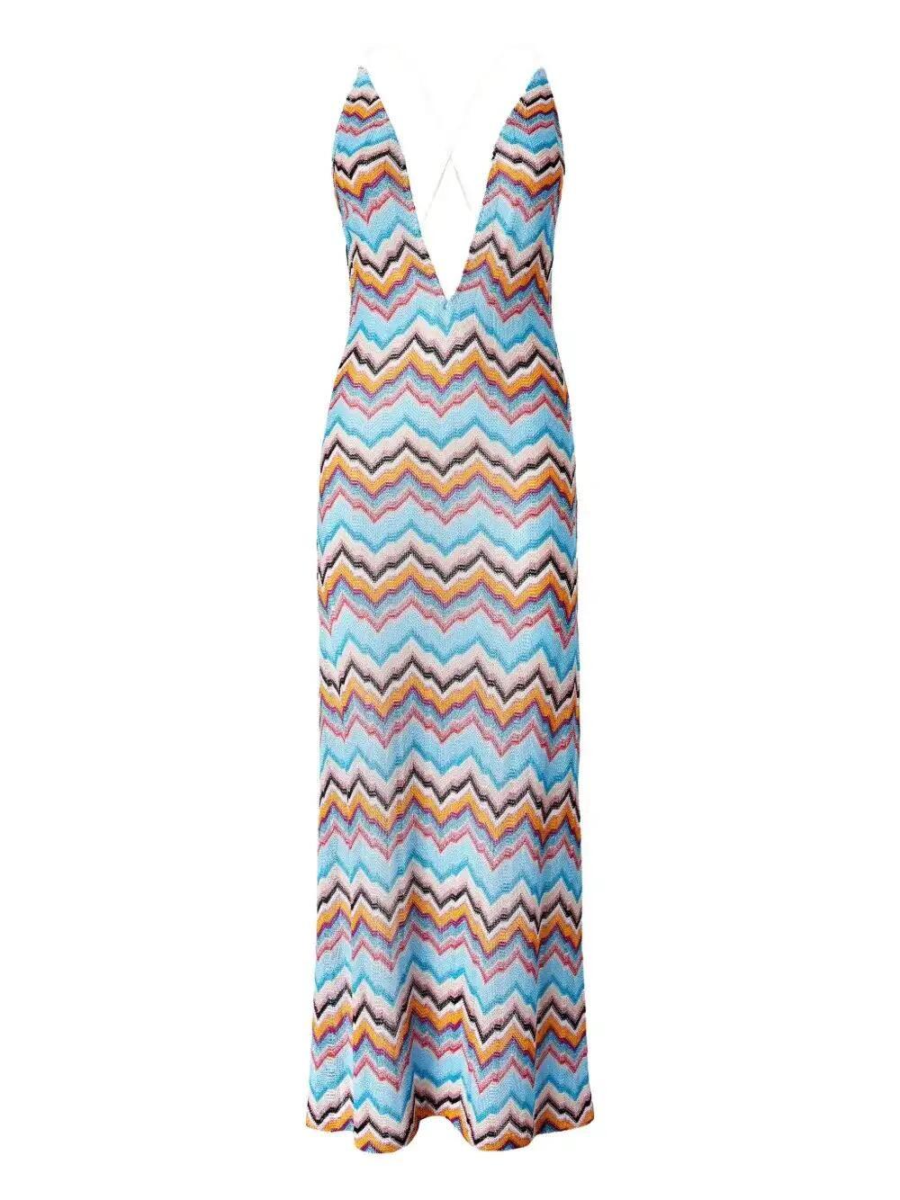 ワンピース MISSONI FW22 V-NECK DRESS (DS22WG3K_BR00I7KRG008Z) Missoni Metallic Striped V-Neck Dress | Saks Fifth Avenue