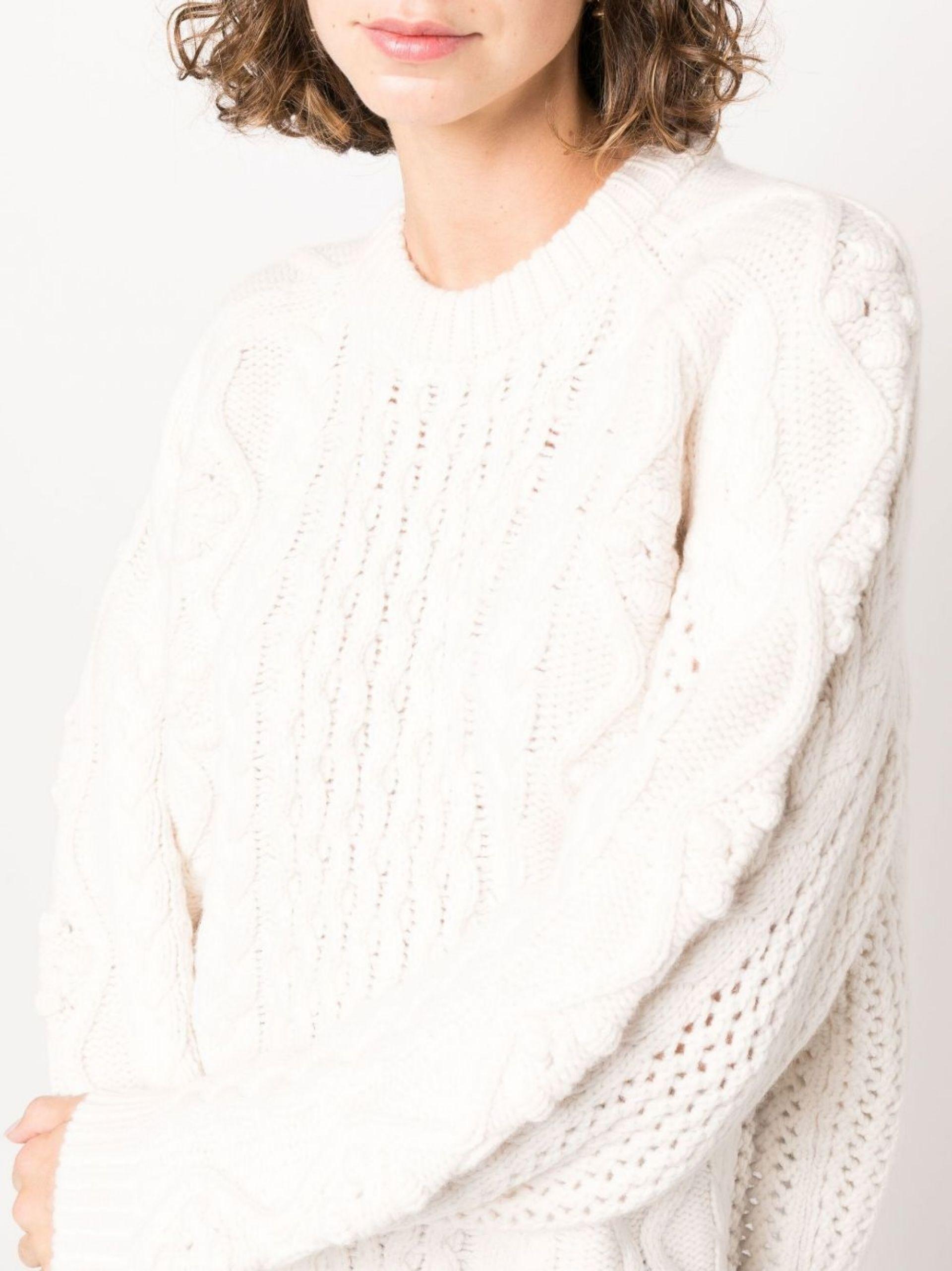 Loulou Studio Cable Knit Jumper in White