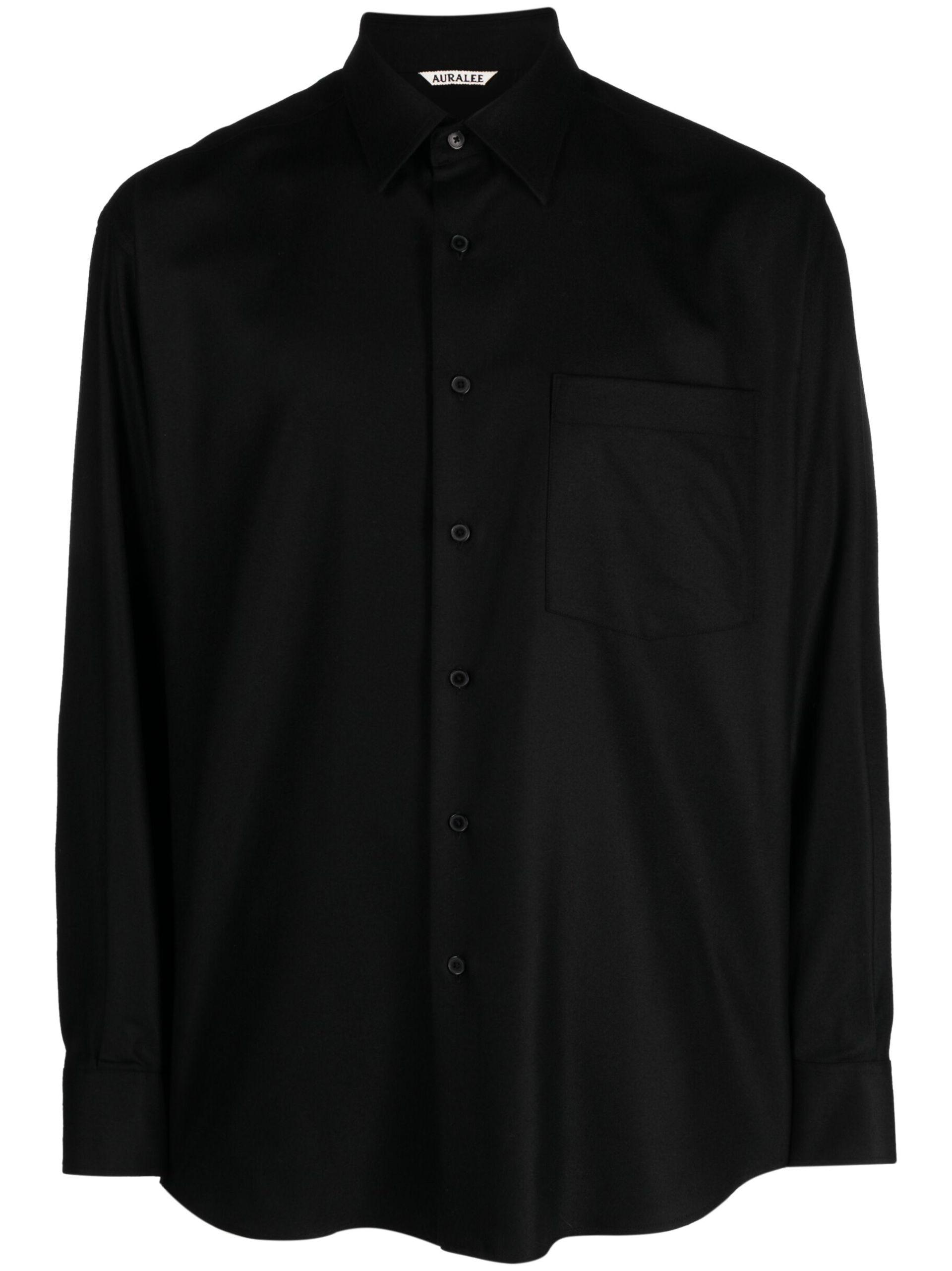AURALEE Super Light Wool Shirt - Men's - Wool/cupro in Black for