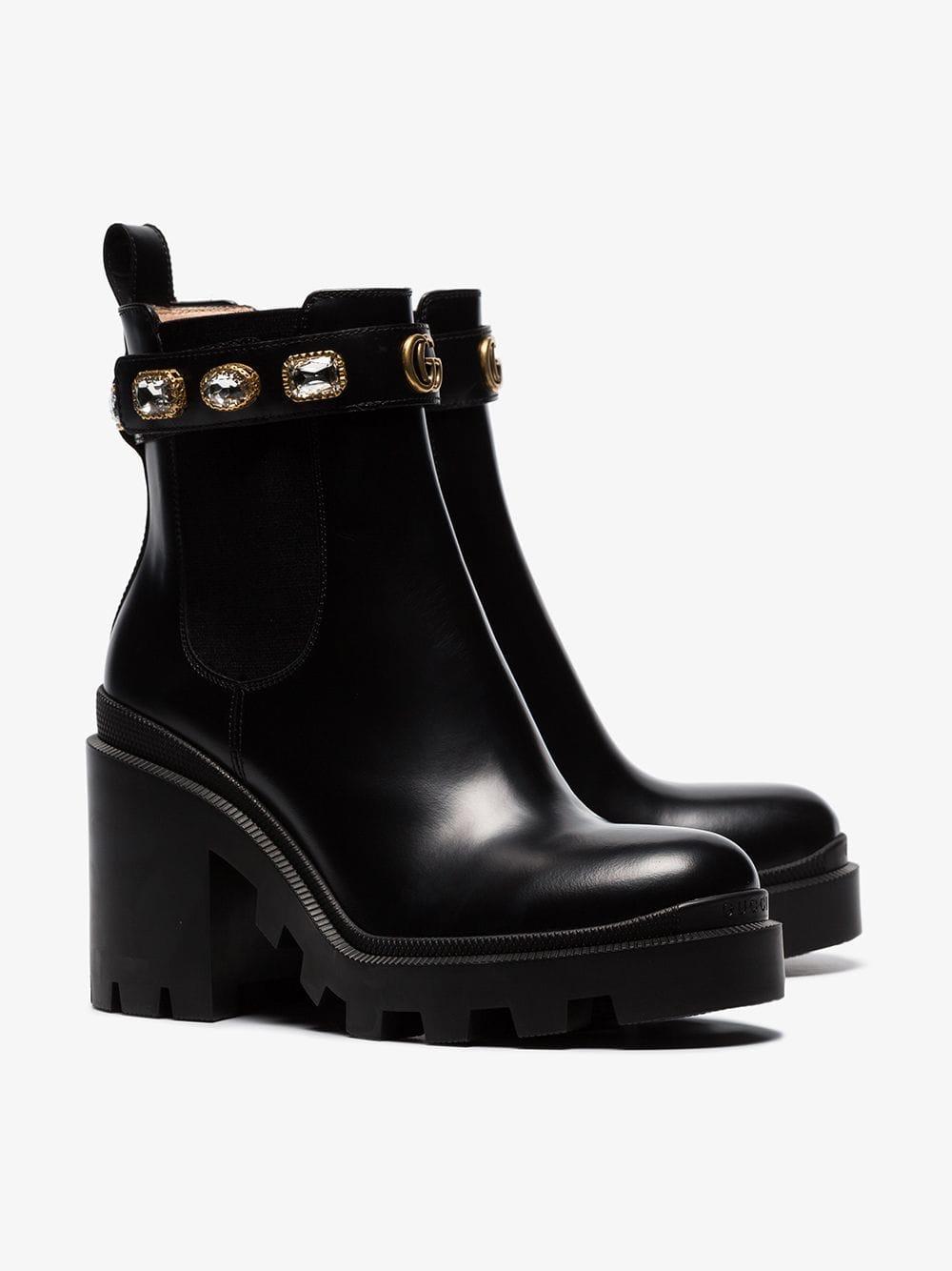 Gucci Leather Ankle Boot With Belt in 