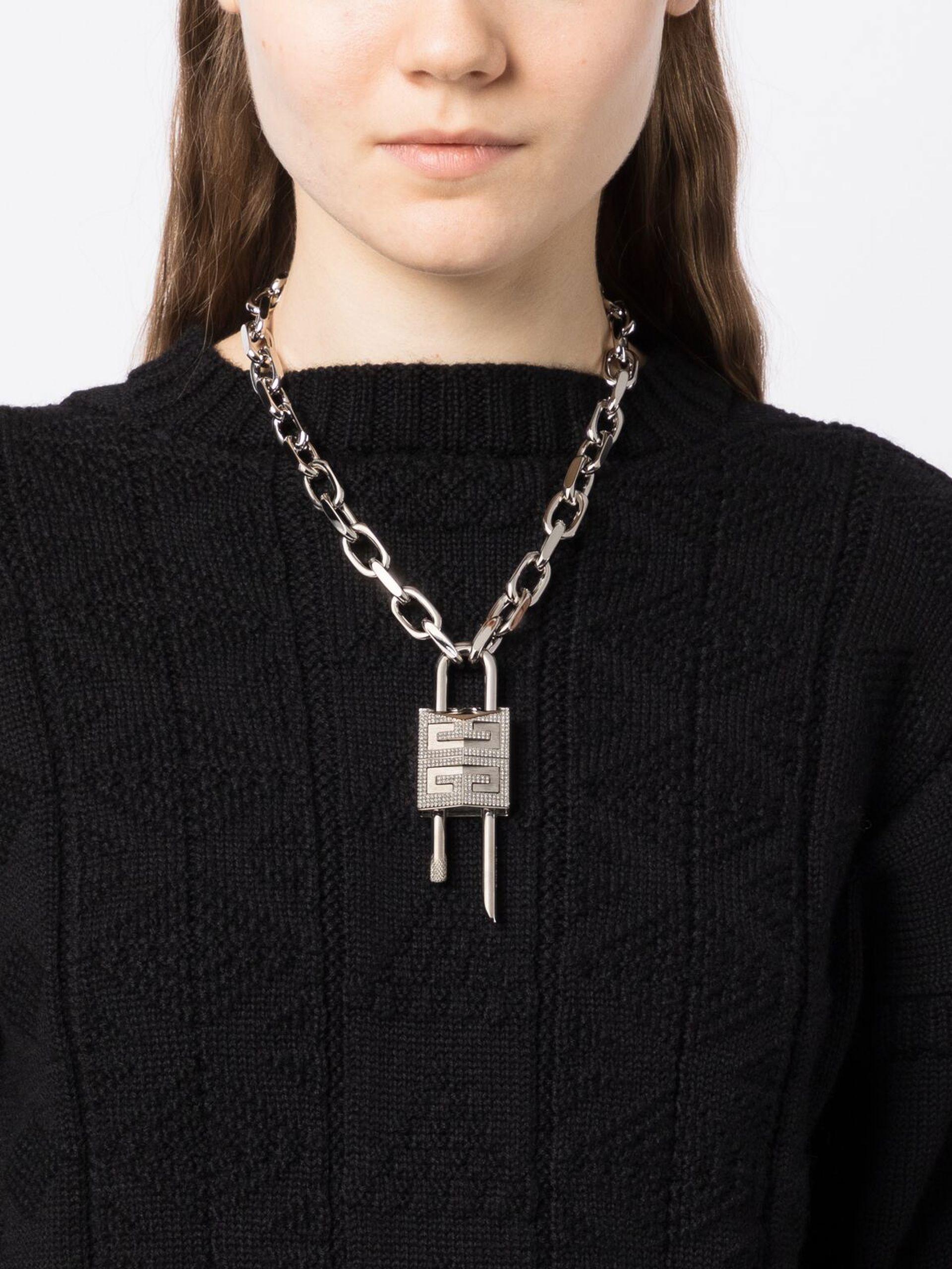 Givenchy Lock 4g Padlock Necklace - Silver | Editorialist