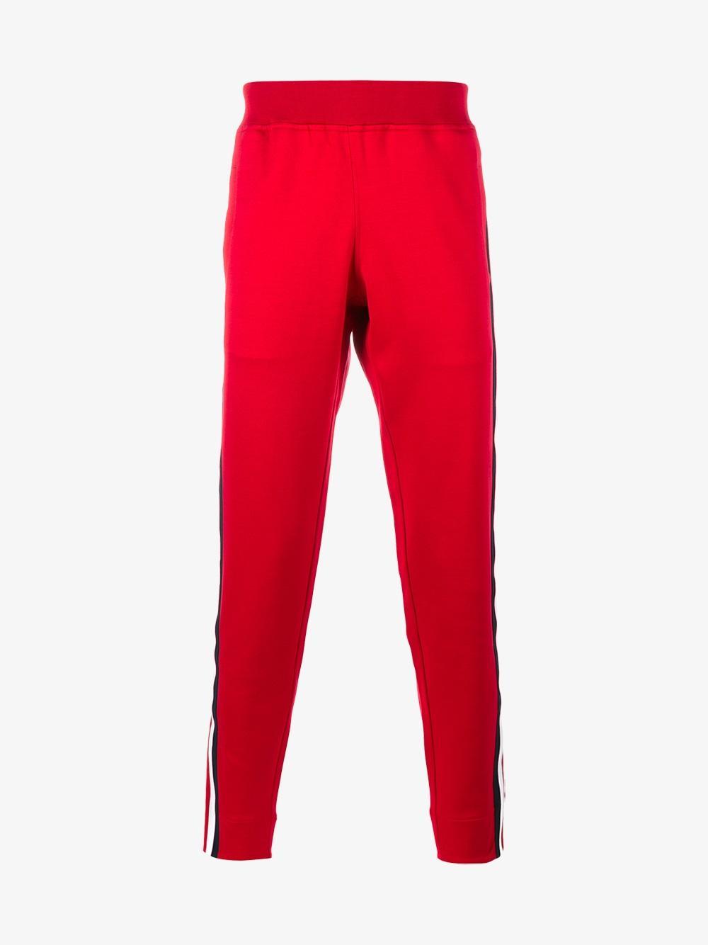 Gucci Cotton Striped Panel Track Pants in Red for Men - Lyst