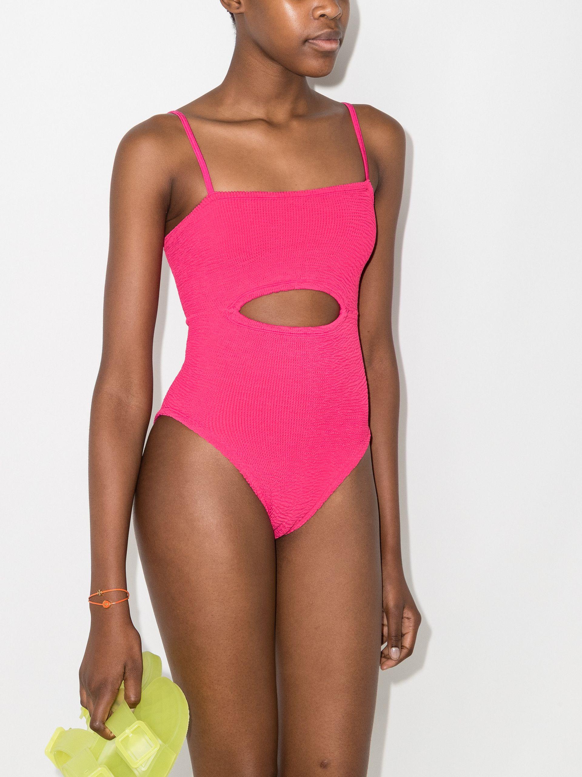Hunza G Lara Crinkle Cutout Swimsuit - Women's - Elastane/nylon in Pink |  Lyst UK