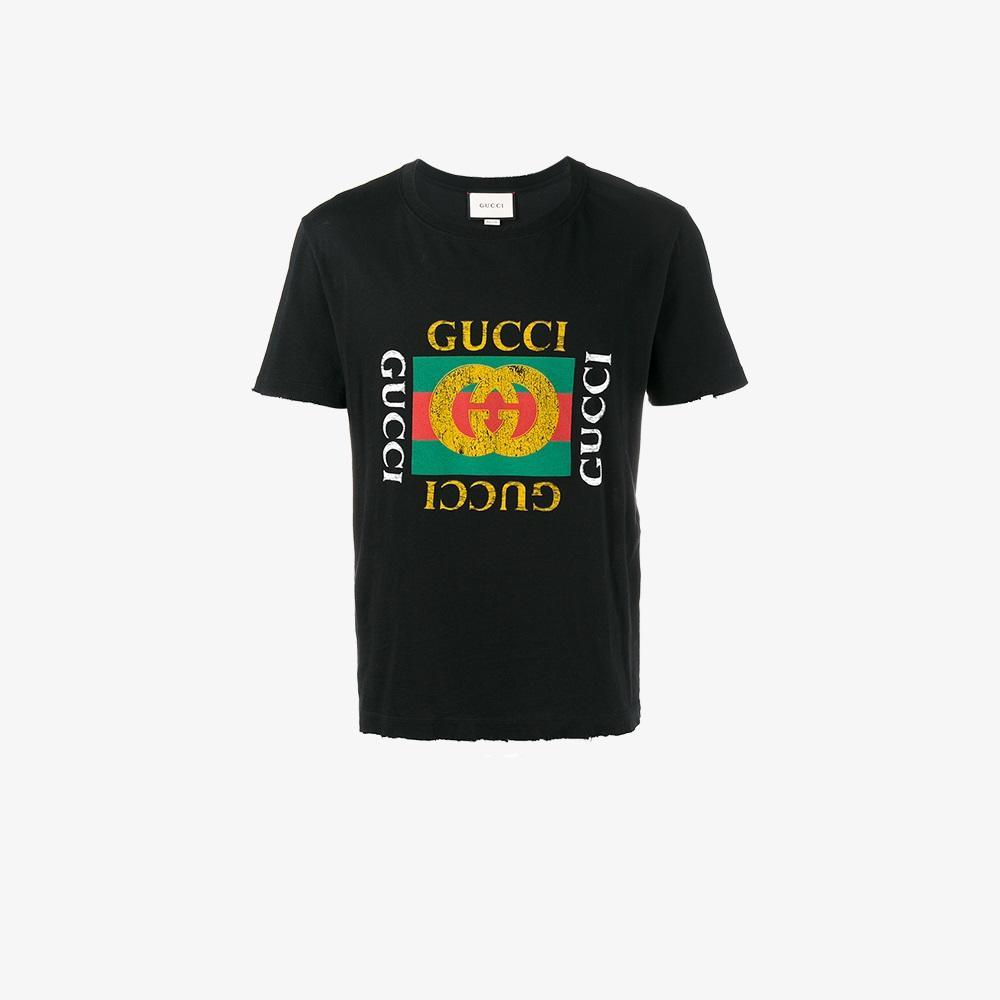 Gucci Print T-shirt in Black for Men - Lyst