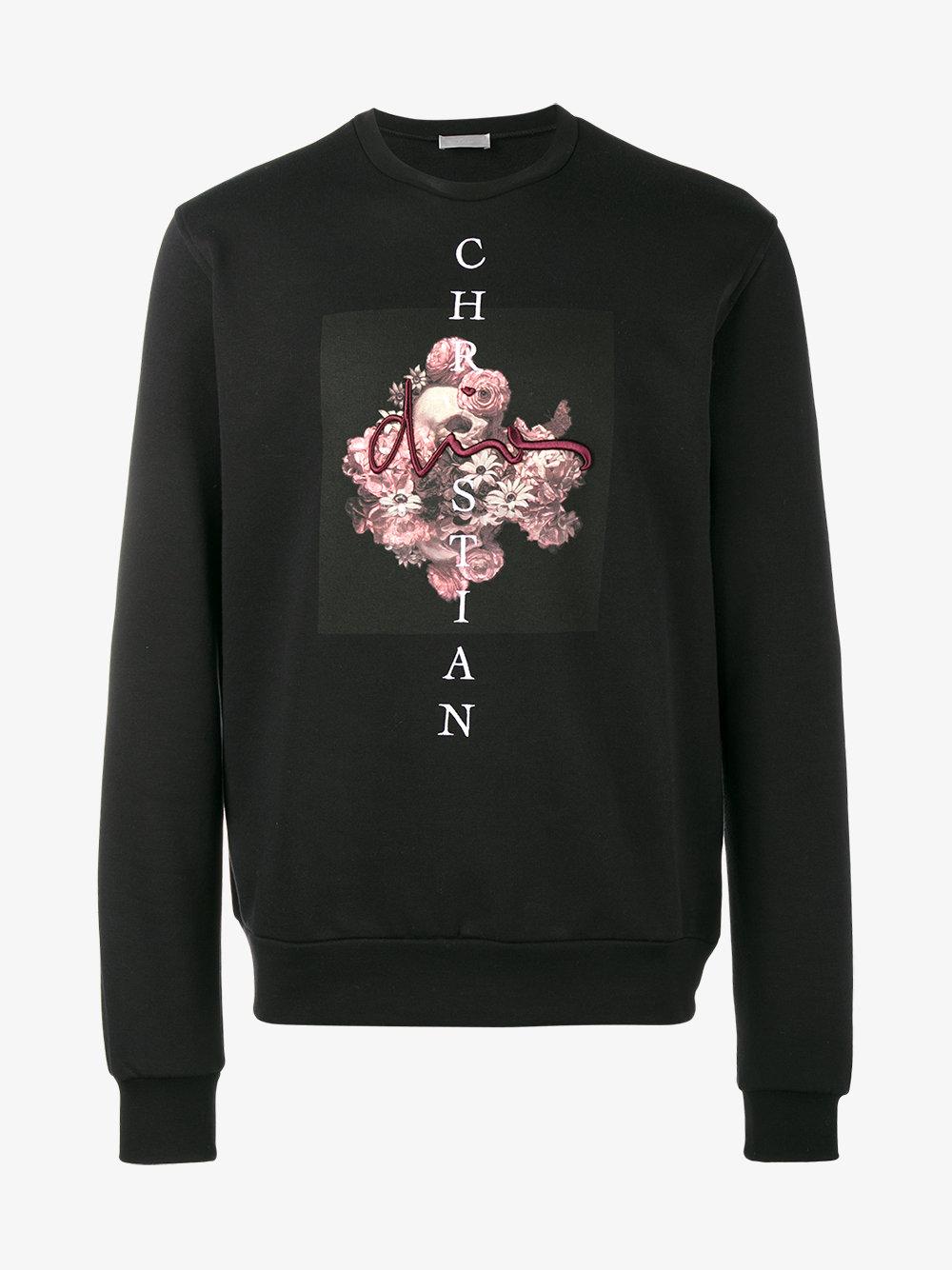Dior Homme Cotton Flower And Skull Sweatshirt in Black for ...