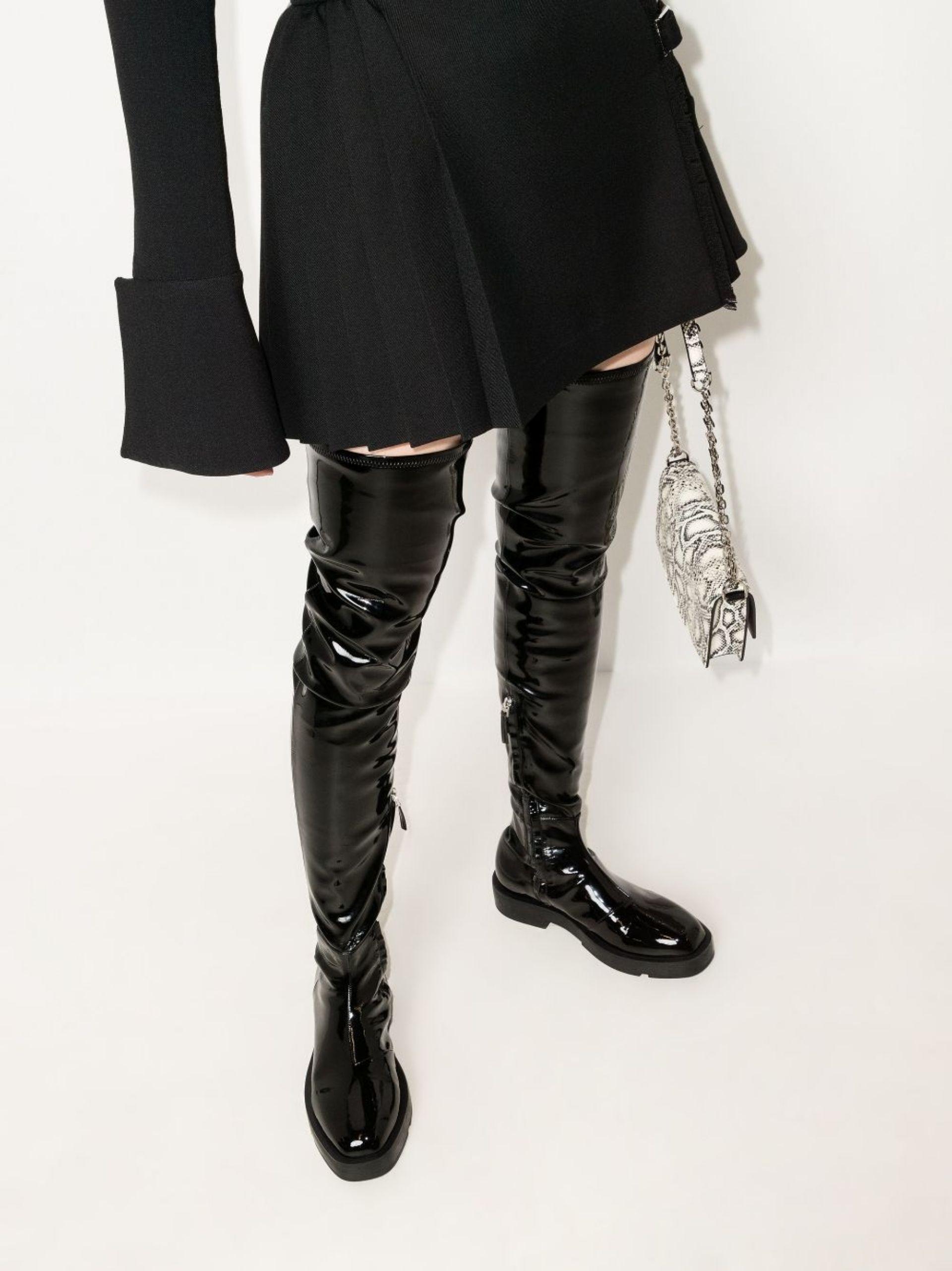 Givenchy Black Patent Leather Thigh-high Boots | Lyst