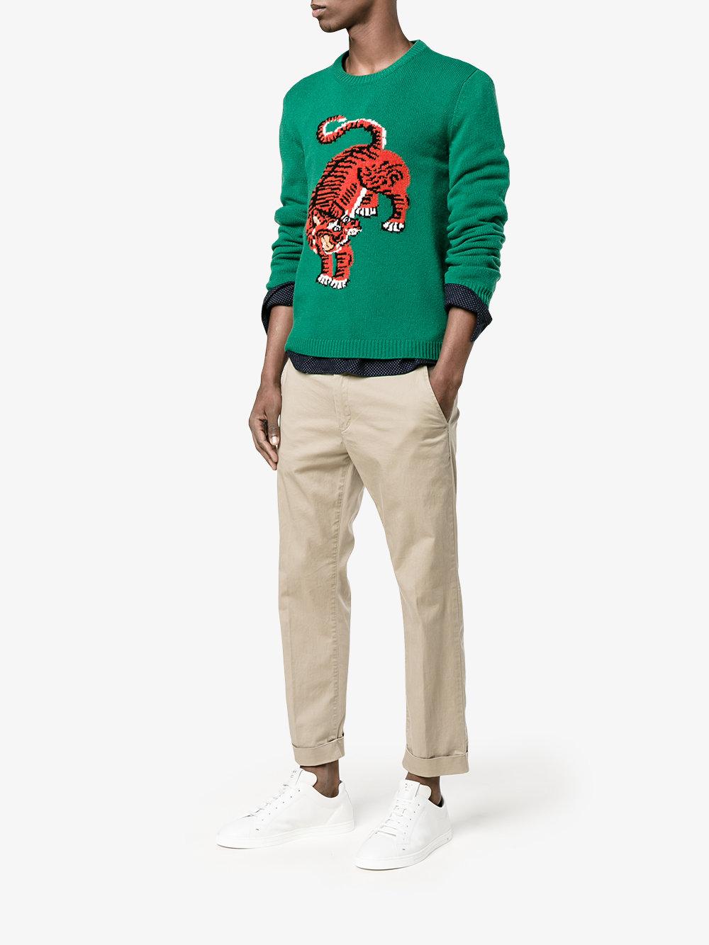 Suéter con motivo de tigre en intarsia - Hombre - Ready to Wear
