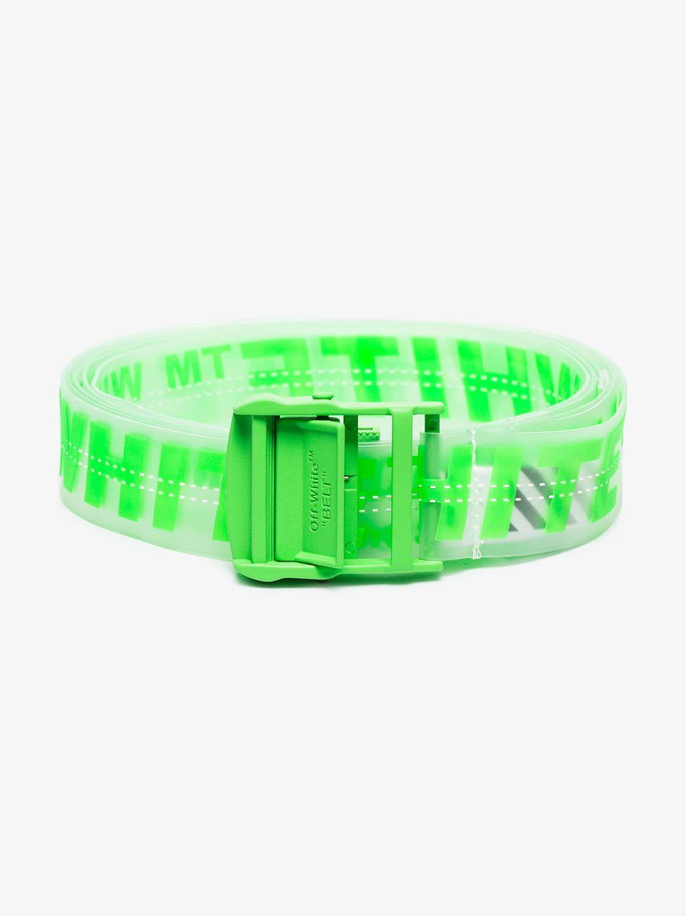 Reduktion Integral Eller senere Off-White c/o Virgil Abloh Neon Green Industrial Logo Rubber Belt for Men -  Lyst