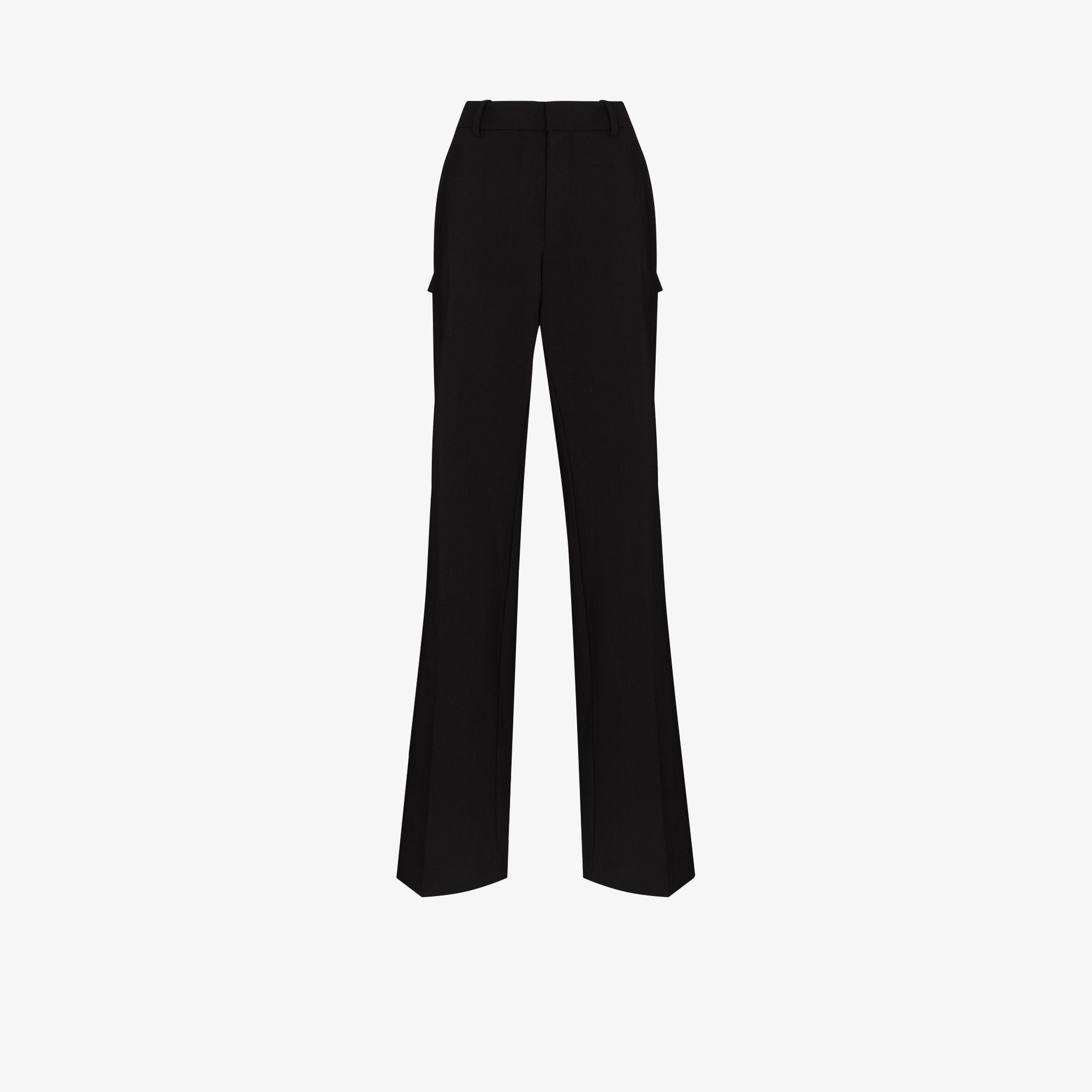 Area Crystal Slit Trousers in Black | Lyst
