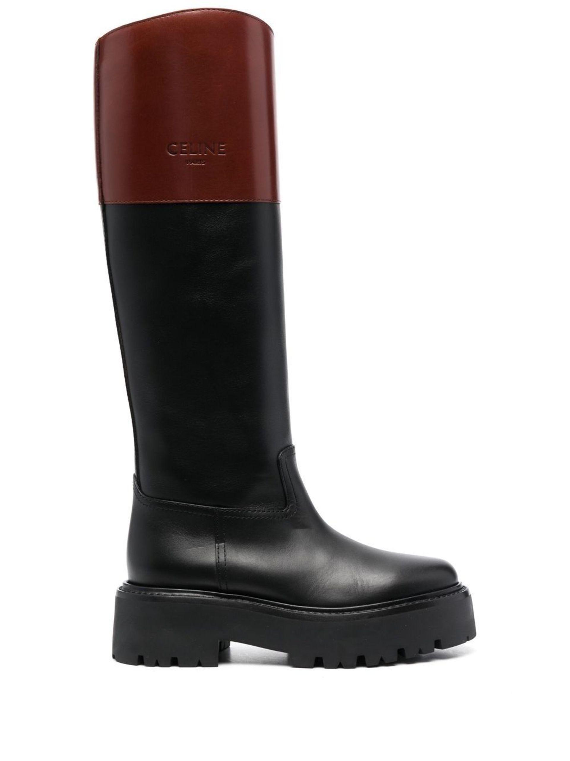 Celine Bulky High Boots in Black | Lyst