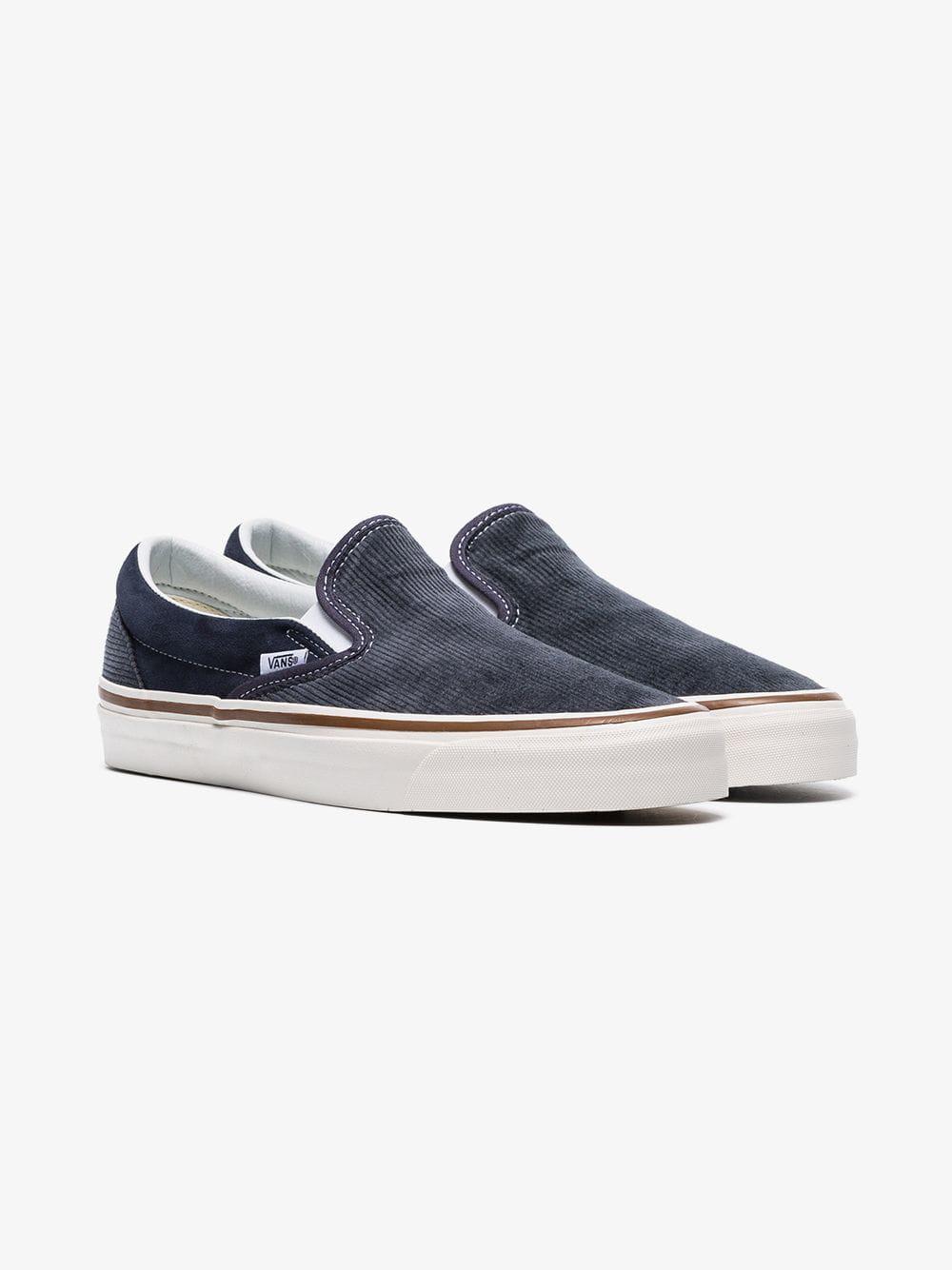 Vans Navy Blue And Grey 98 Dx Corduroy Slip On Sneakers for Men | Lyst