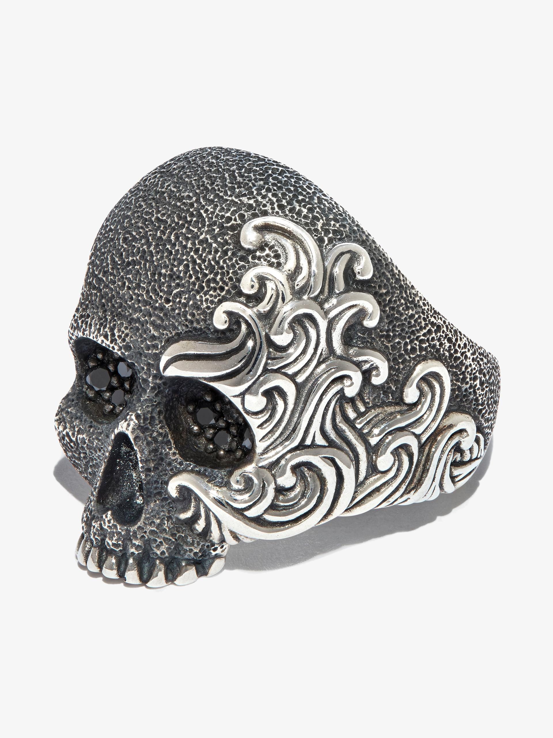 David Yurman Sterling Diamond Skull Ring in Metallic for Men | Lyst