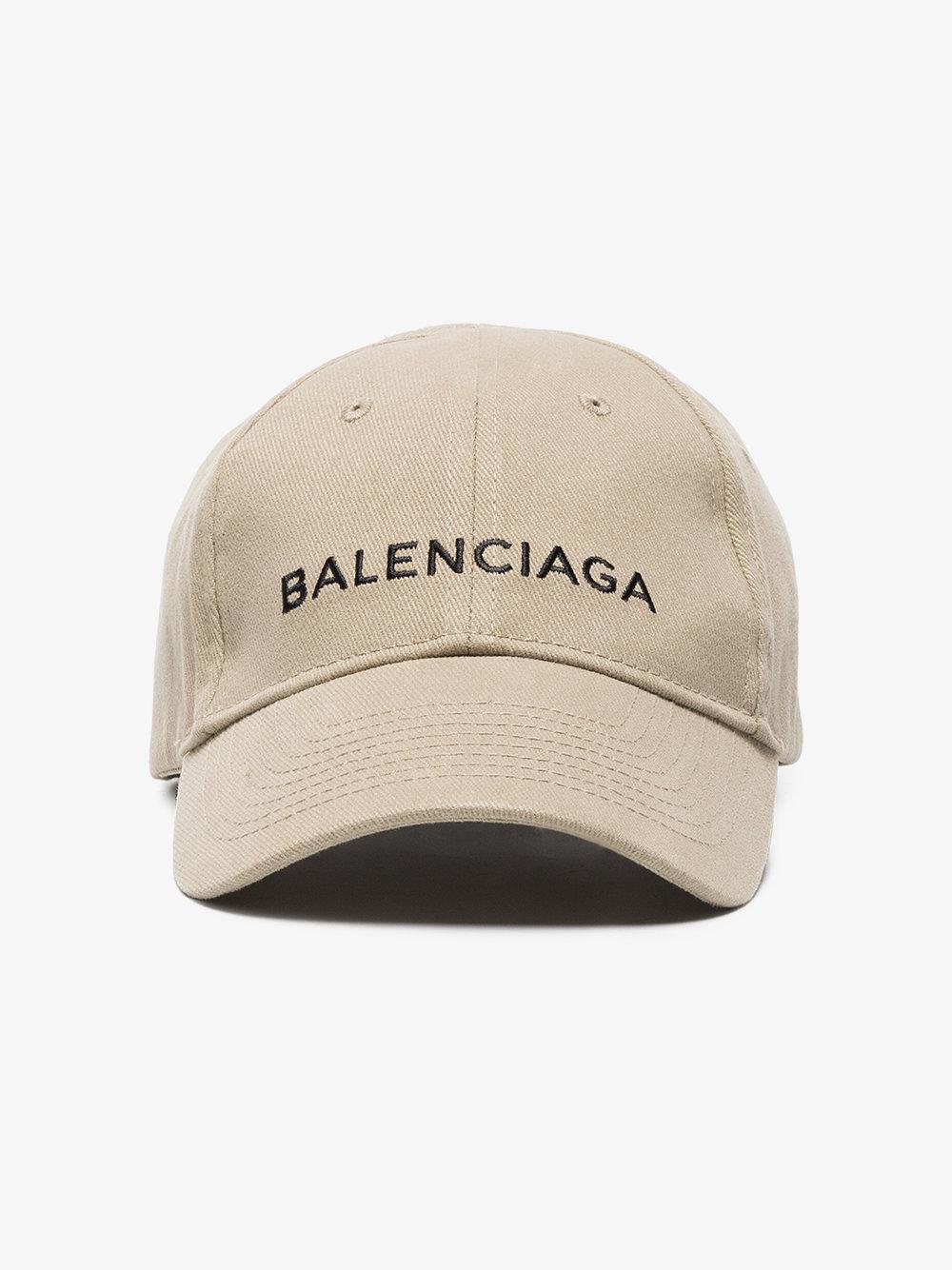 Balenciaga Cotton Beige Logo Cap in 