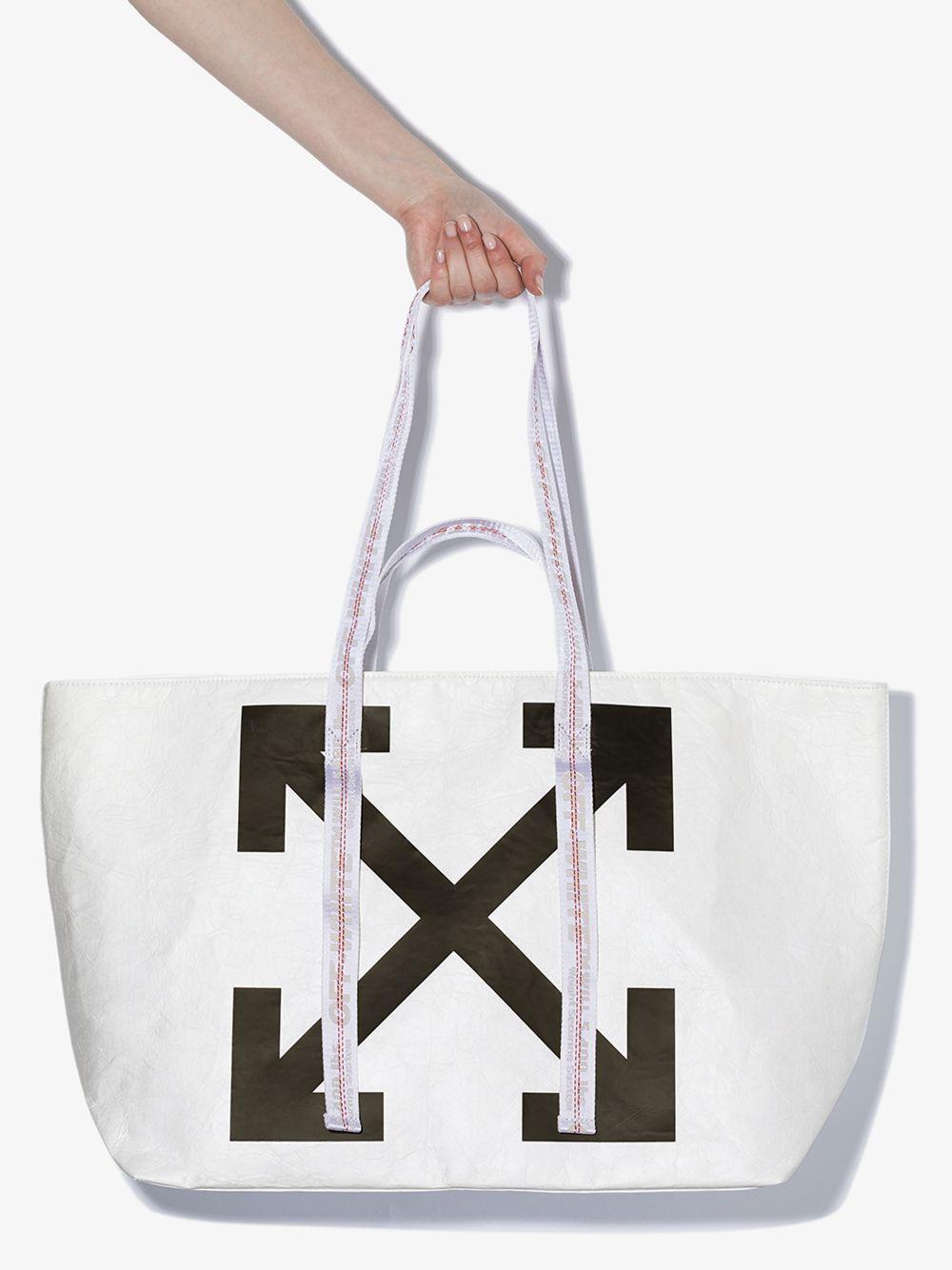Off White c o Virgil Abloh Canvas Commercial Tote Bag Off White black Lyst