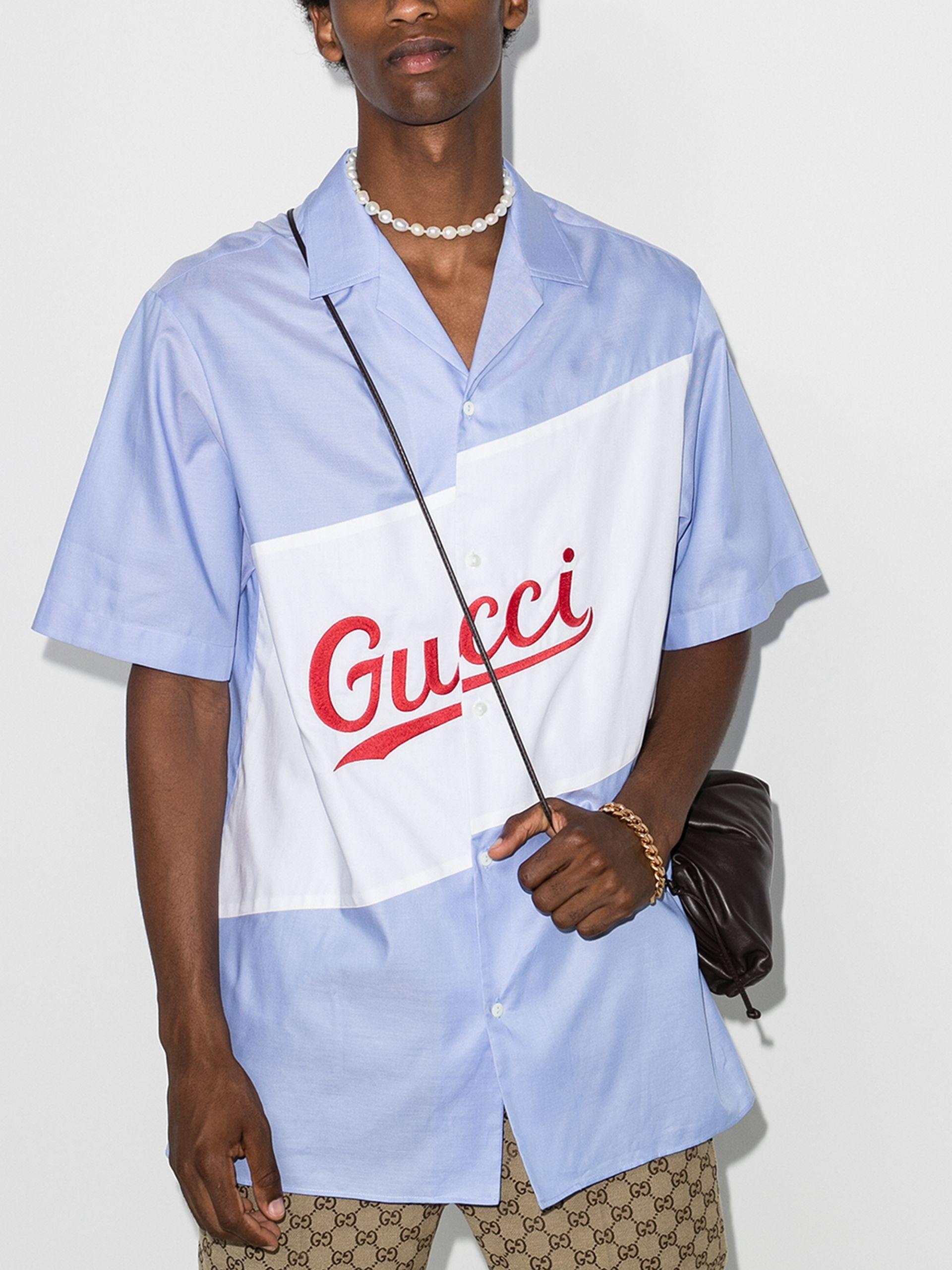 Gucci Blue Oversized Bowling Shirt – BlackSkinny