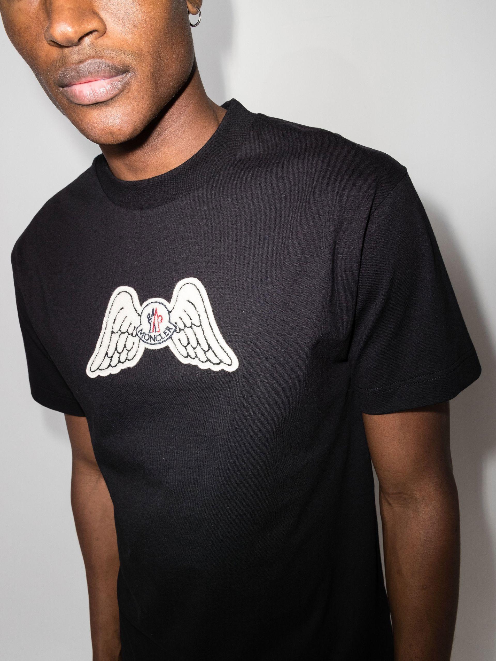 Moncler Genius Cotton 8 Moncler Palm Angels Wings Logo T-shirt in Black for  Men | Lyst