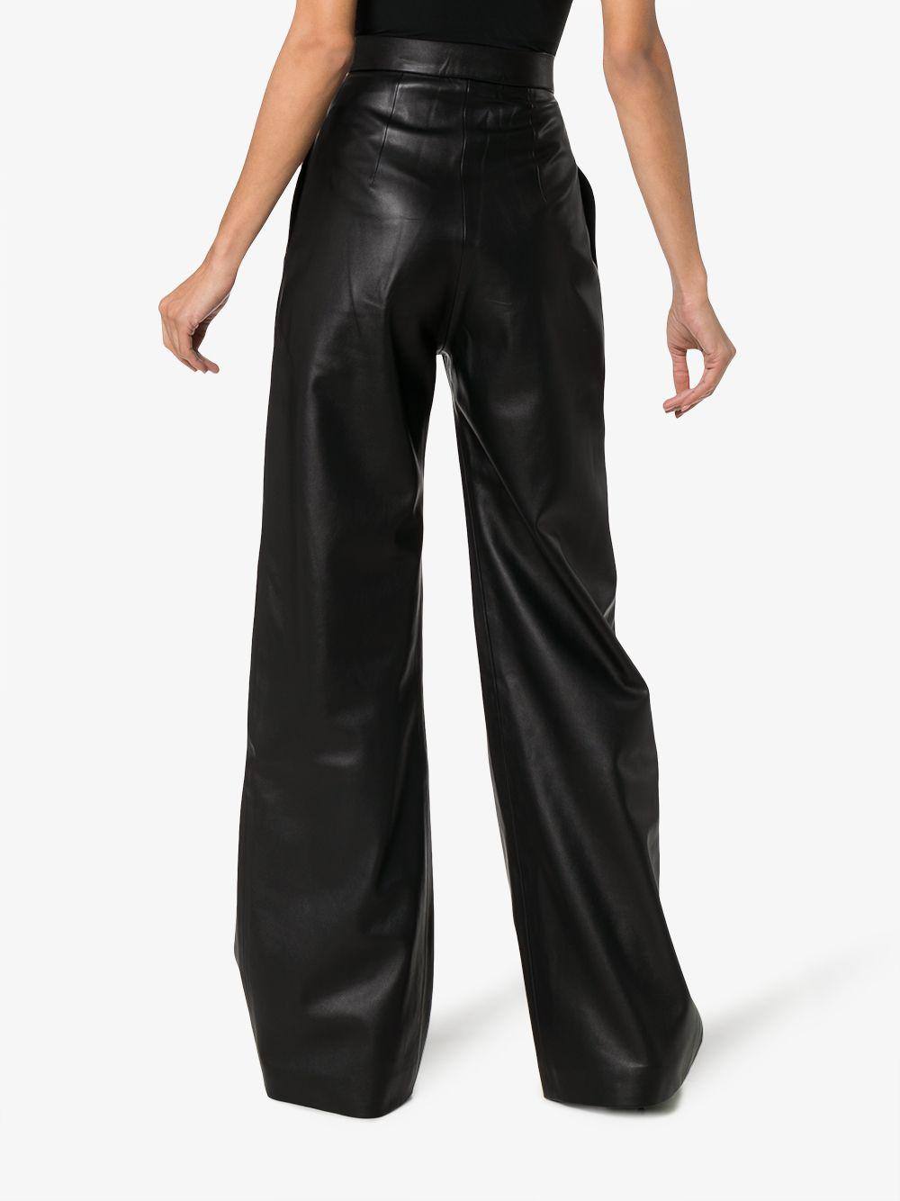 high waist leather trousers