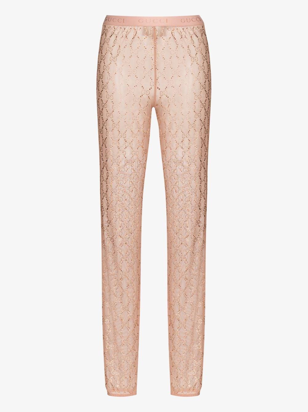 Gucci GG Embellished Sheer leggings | Lyst