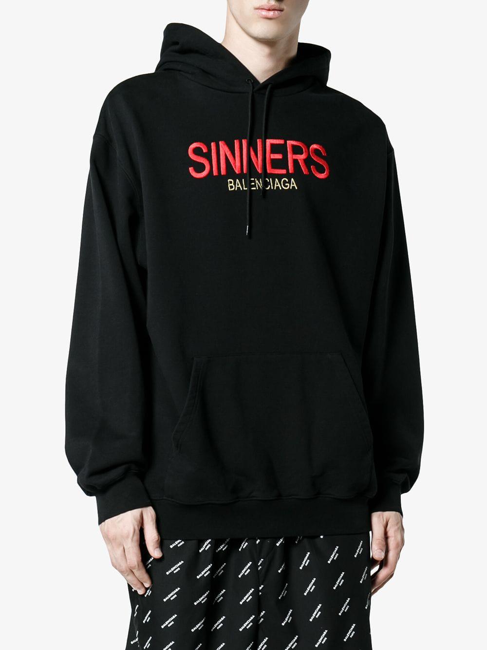 Balenciaga Sinners Hoodie in Black for Men | Lyst