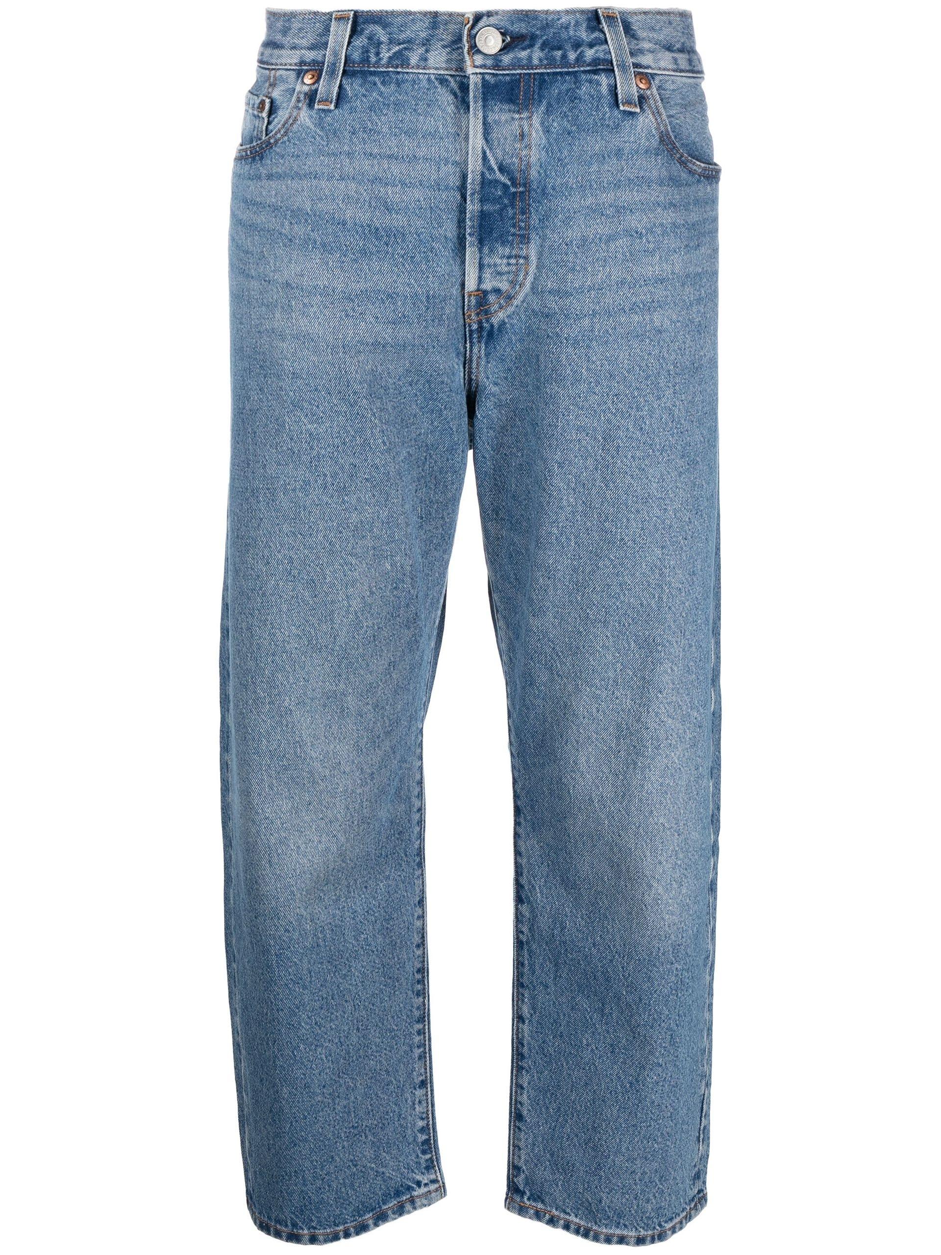Levi's 501 Original Cropped Straight-leg Jeans in Blue | Lyst