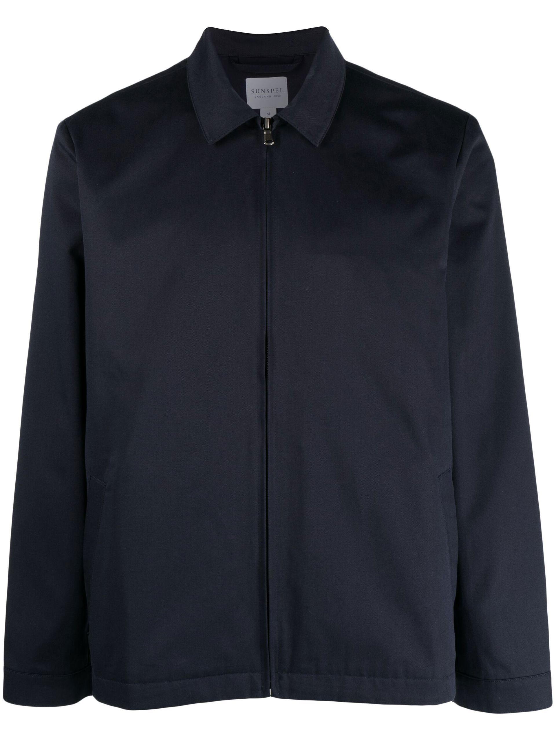 Sunspel Zip-up Harrington Jacket in Blue for Men | Lyst