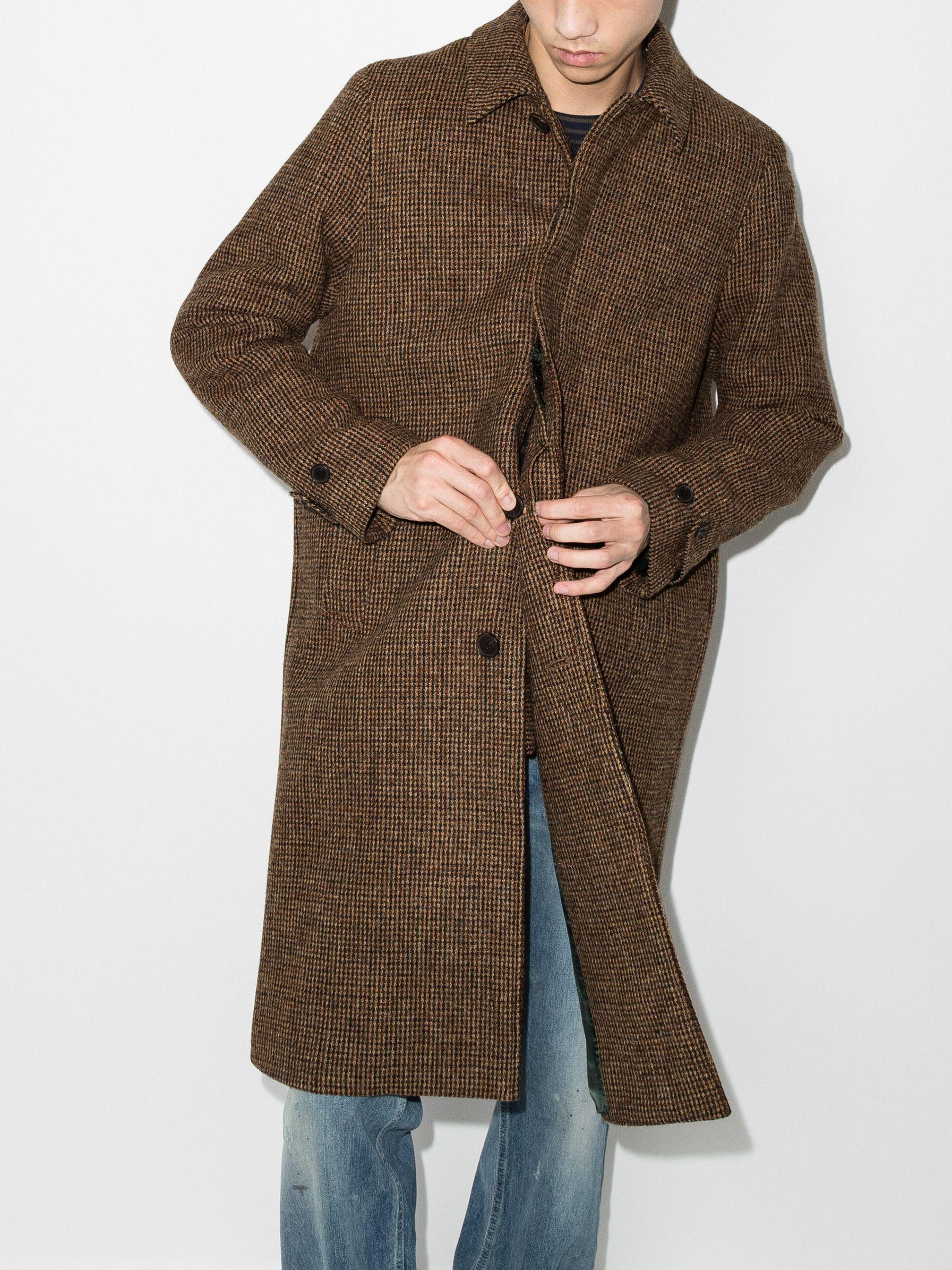 WOOD WOOD Harper Harris Tweed Overcoat in Brown for Men | Lyst UK