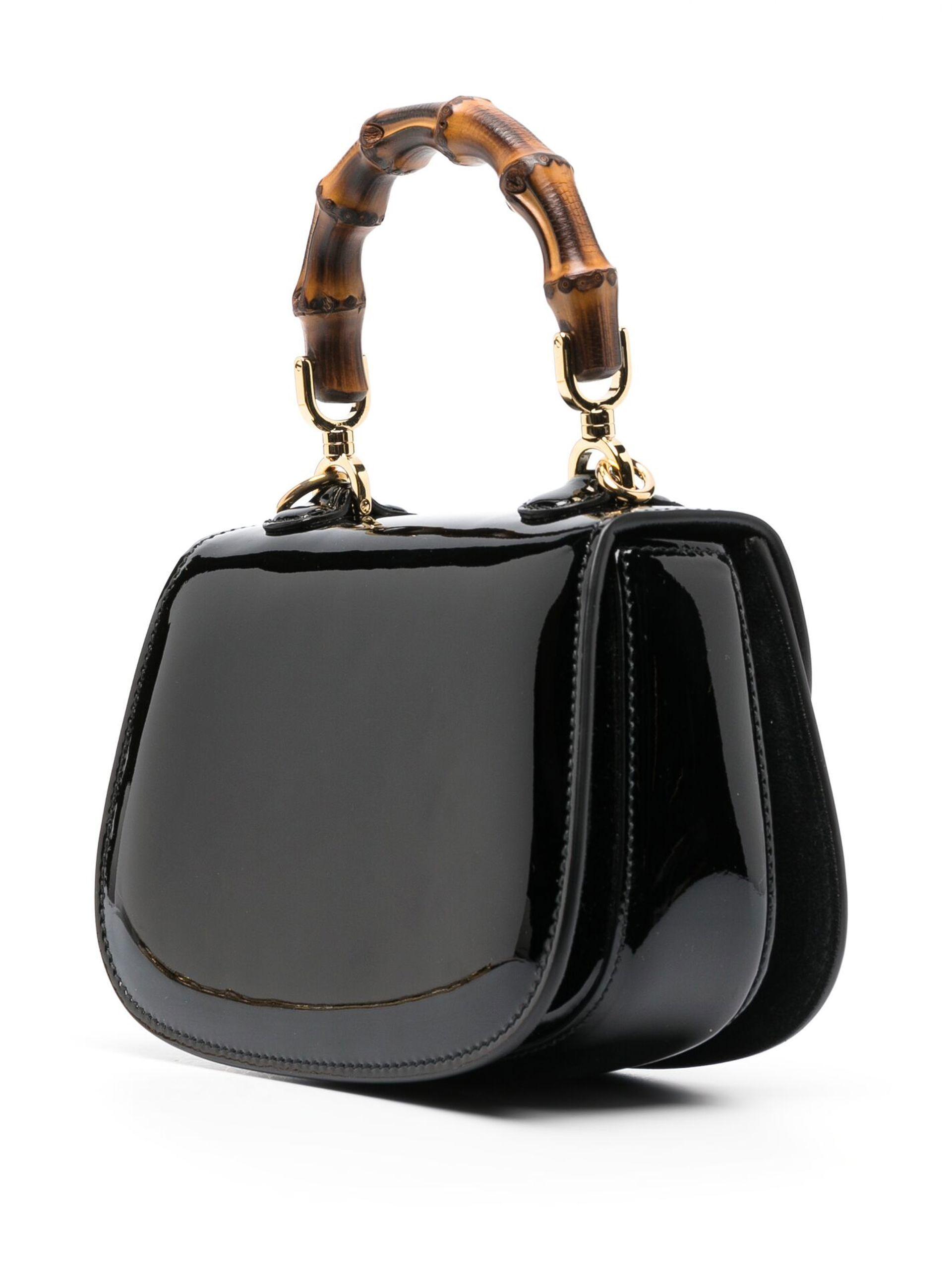 Gucci Bamboo 1947 small top handle bag in black leather