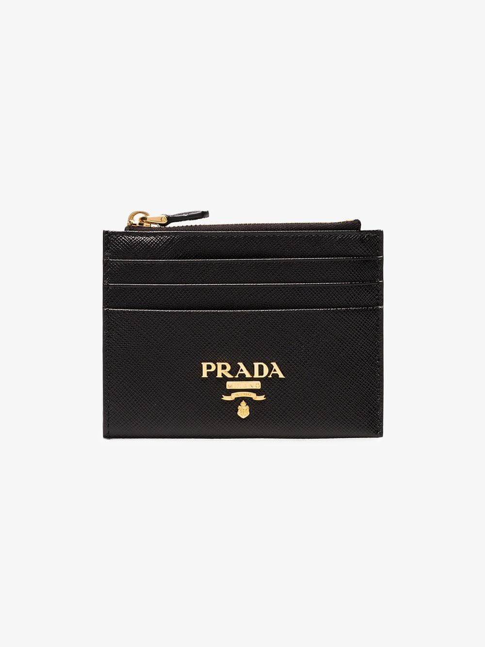 prada logo card holder