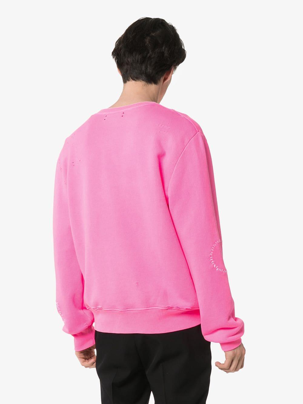 Amiri Graphic Logo Print Cotton Jumper in Pink for Men - Lyst