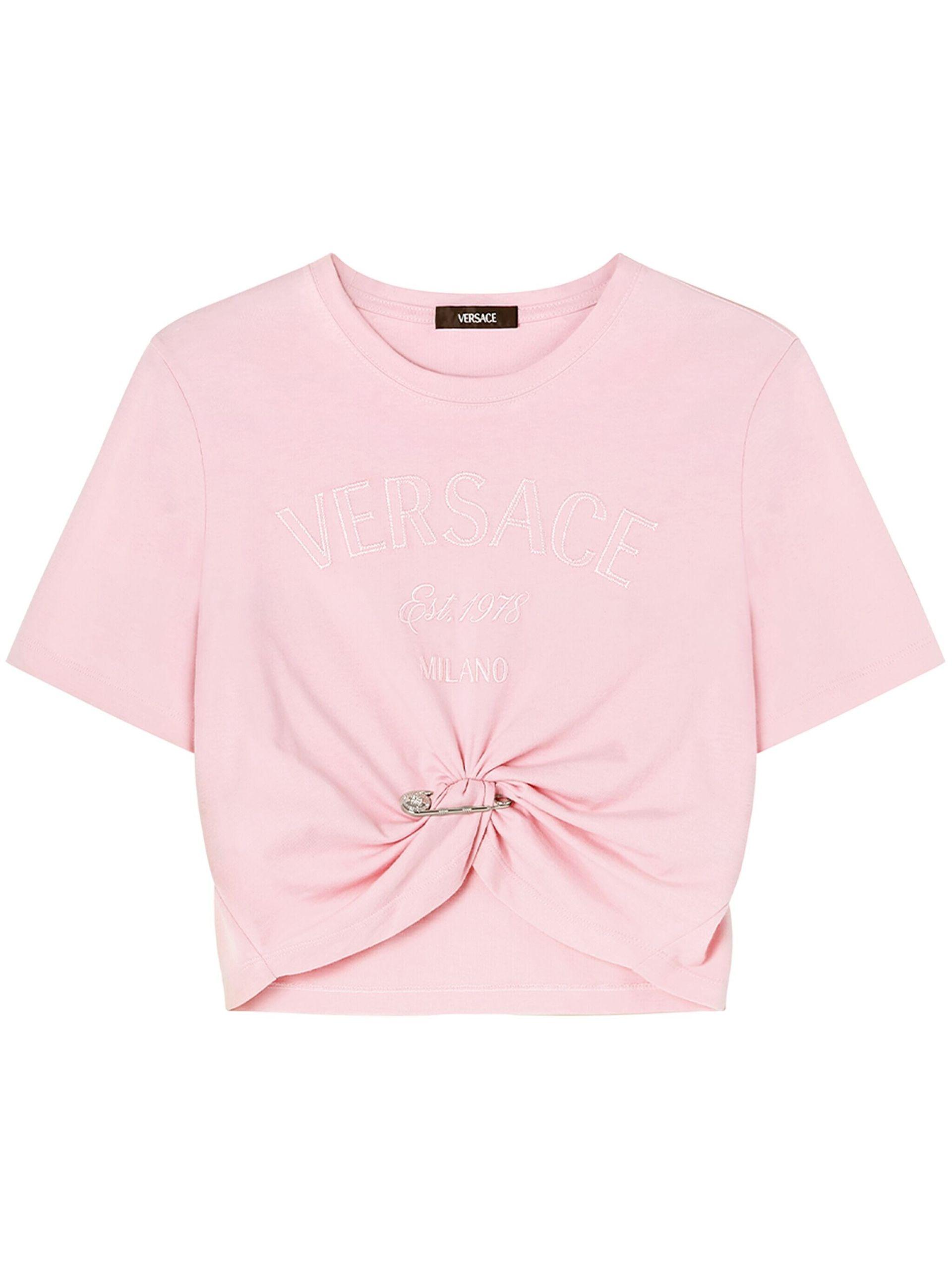 Versace Pink Milano Stamp Polo