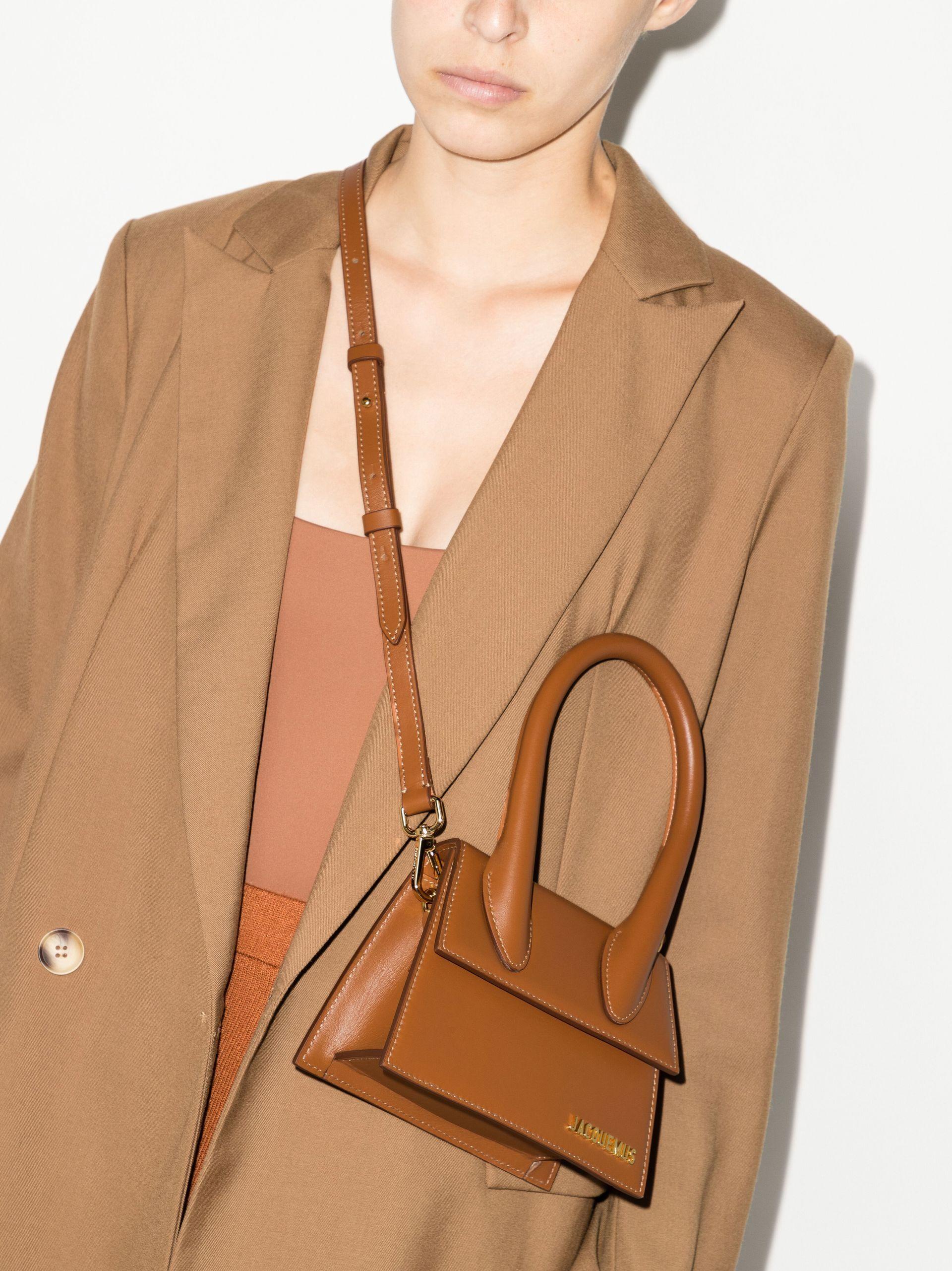 Jacquemus Brown Le Chiquito Moyen Leather Tote Bag in Orange | Lyst