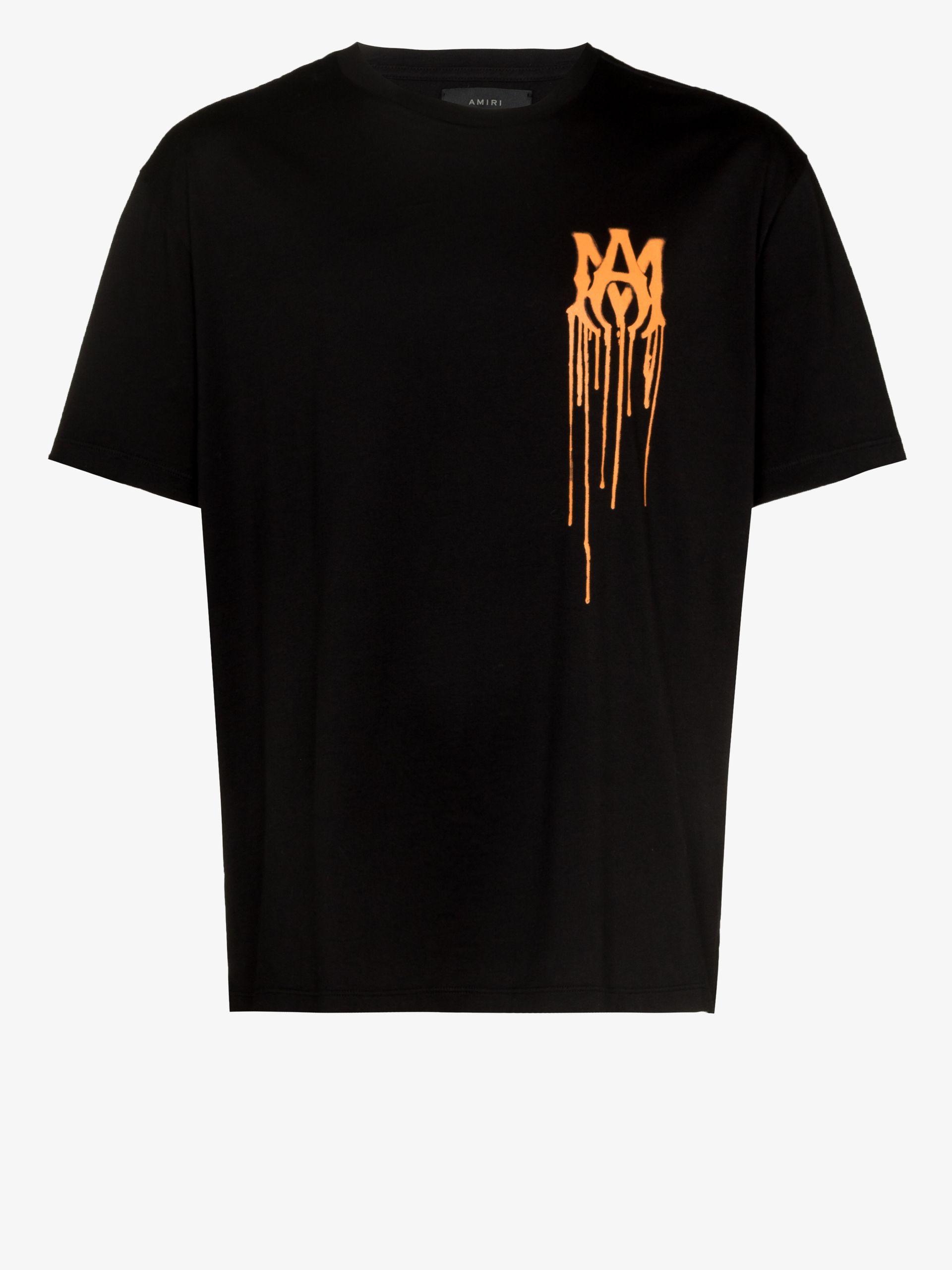 Amiri Paint Drip M.a. Logo Cotton T-shirt in Black for Men | Lyst