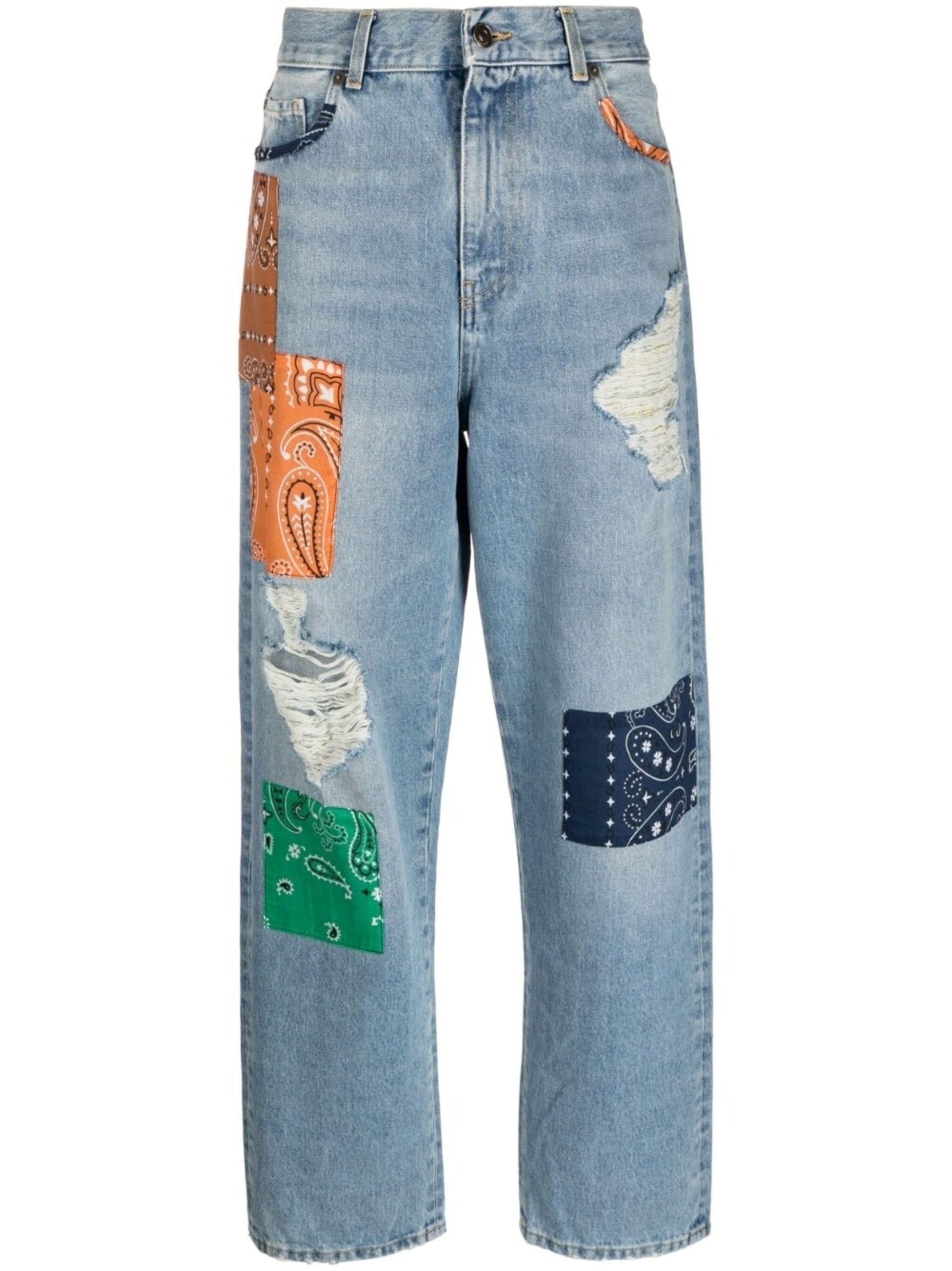 Alanui California Patchwork-detailing Jeans in Blue | Lyst