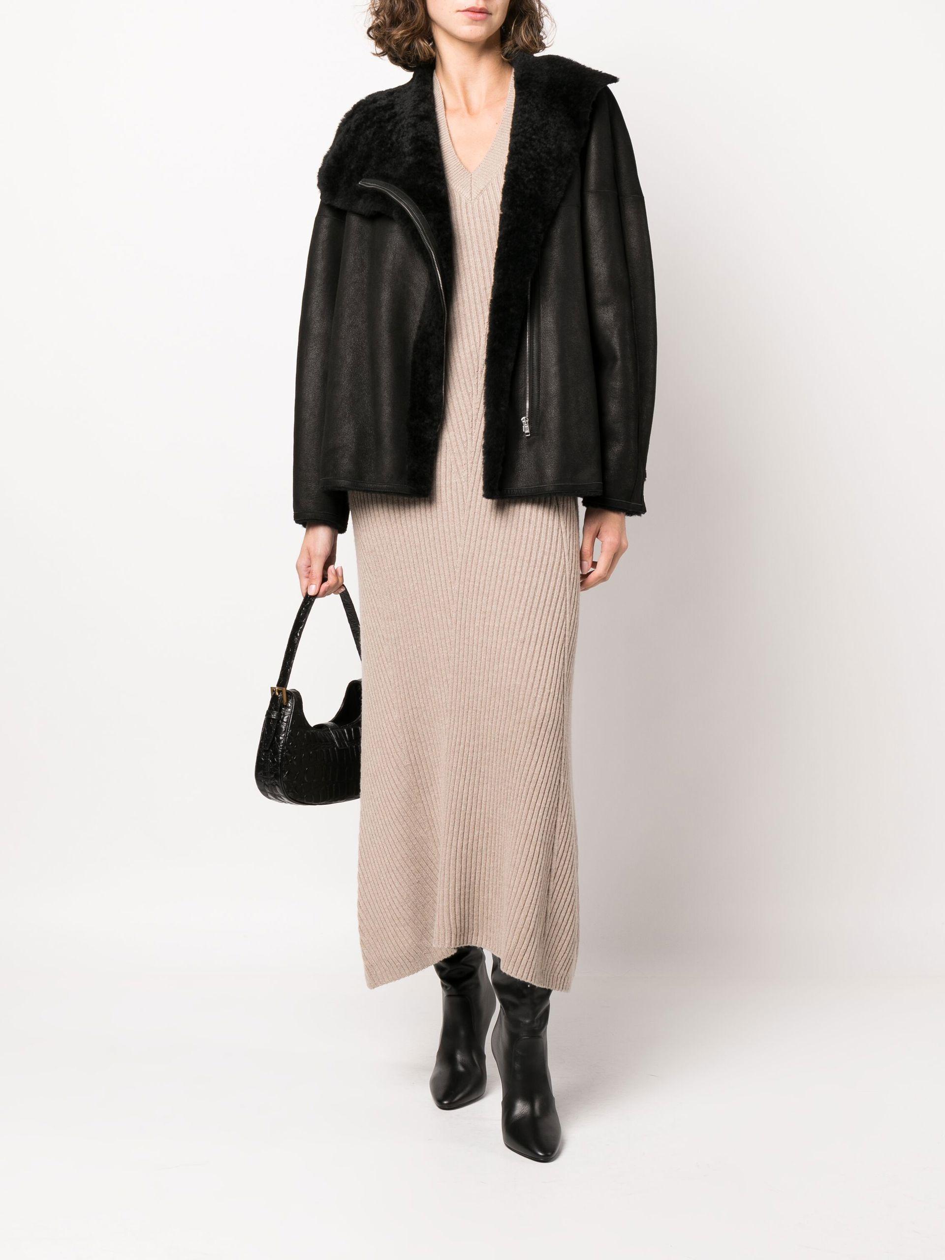 Womens Clothing Coats Short coats Isabel Marant Leather Black Abeliki Shearling Jacket 