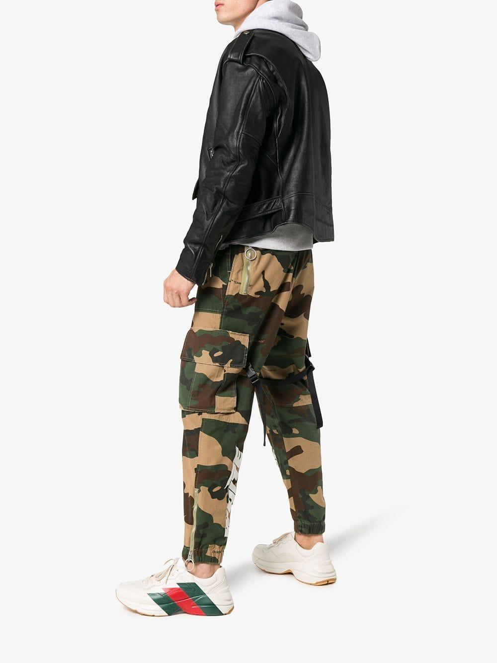 Rhyton web cheap print leather sneaker