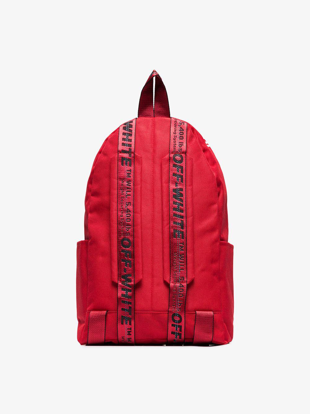 off white red quote backpack