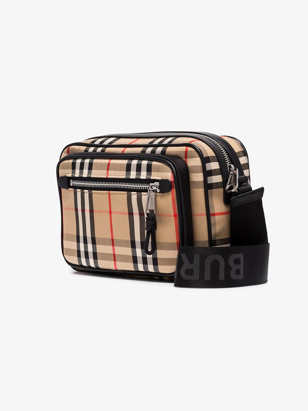 Burberry Beige Vintage Check Cross Body Bag in Brown for Men - Lyst