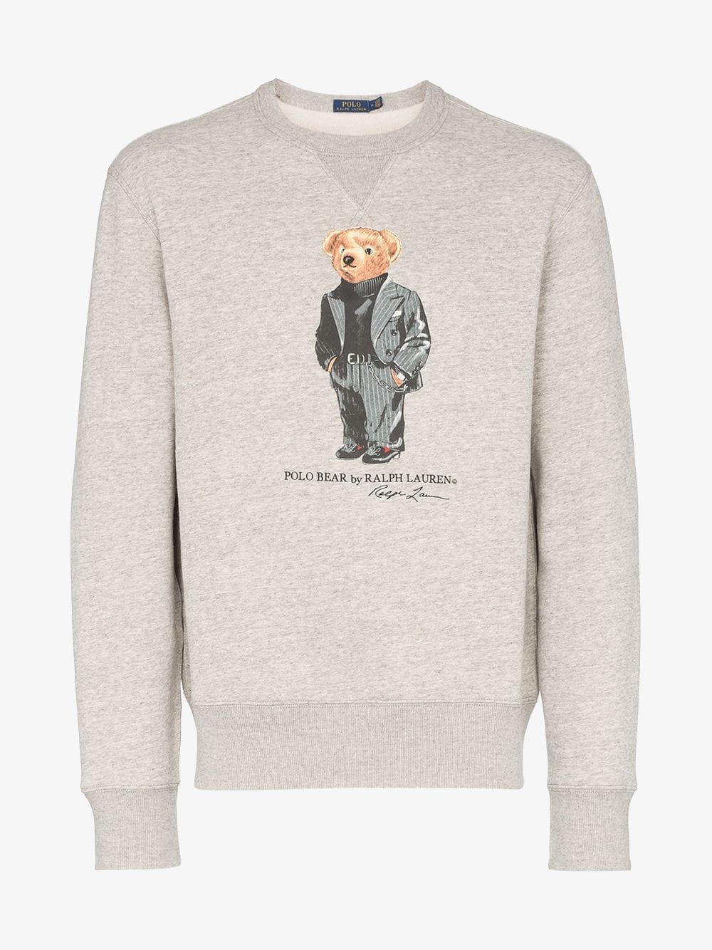 Polo Ralph Lauren Suit Bear Fleece Sweatshirt in Grey (Gray) for Men | Lyst