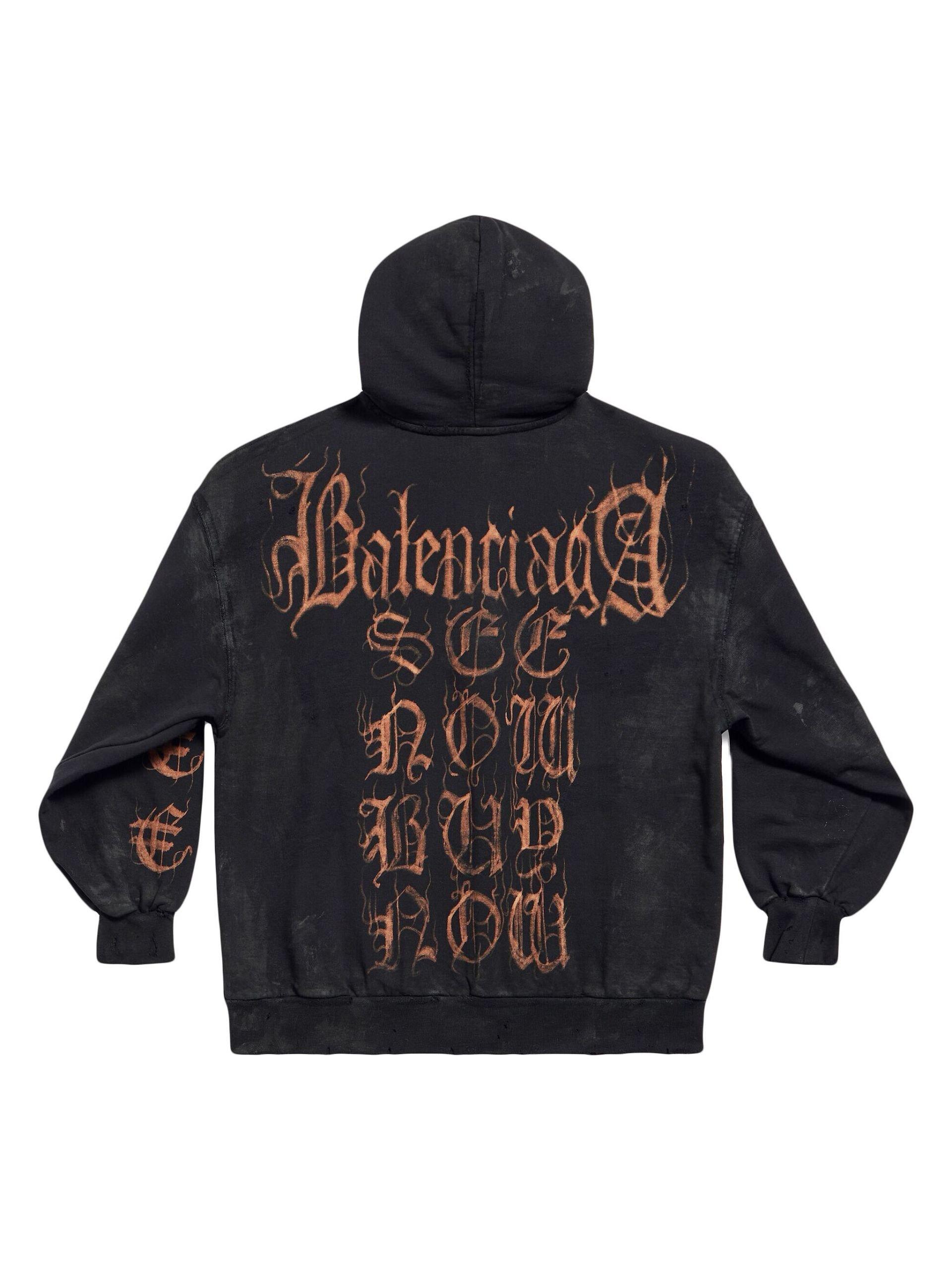Balenciaga Heavy Metal Artwork Zip up Hoodie in Blue Lyst UK