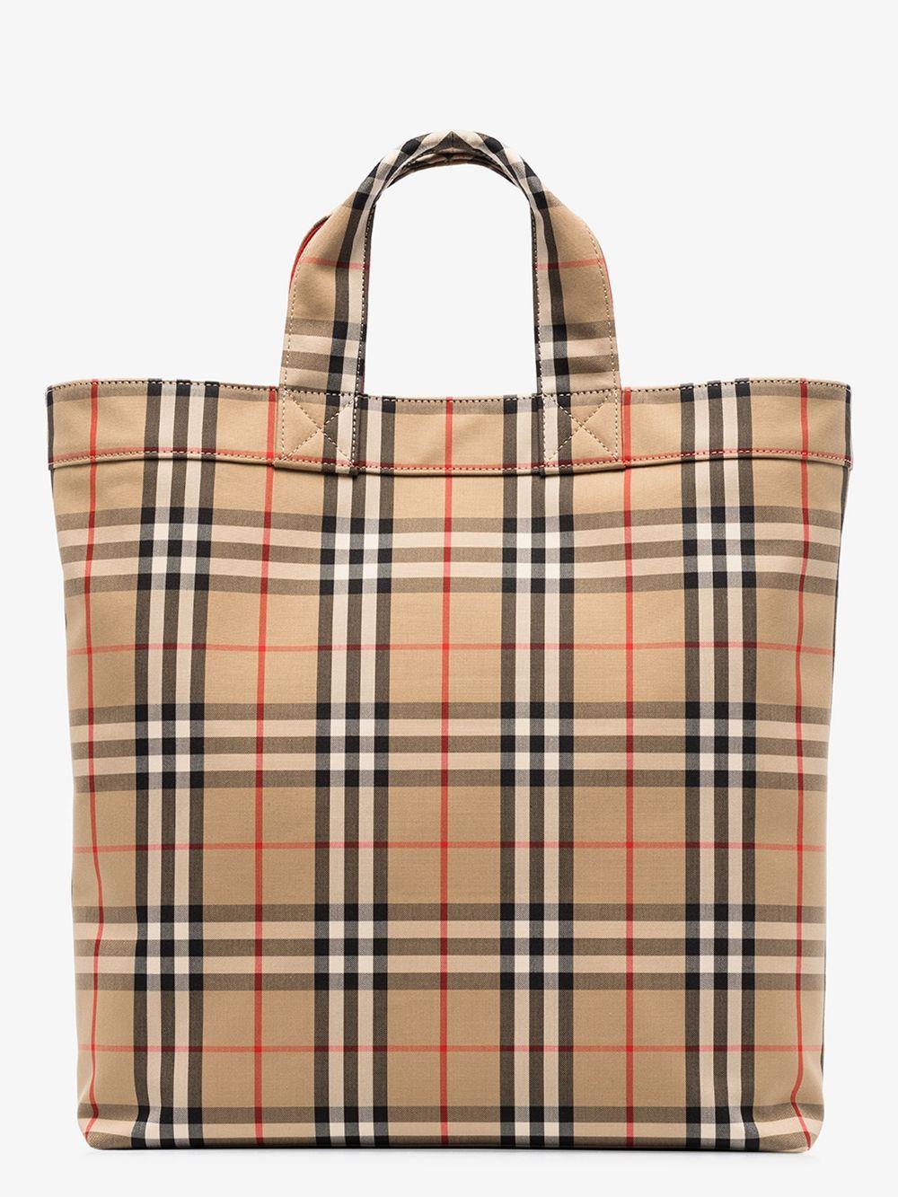burberry logo detail cotton blend tote