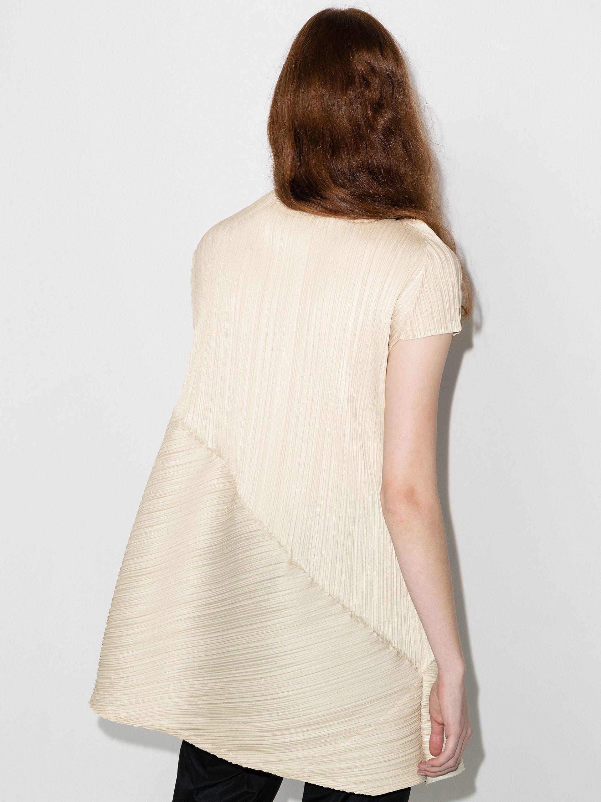 Pleats Please Issey Miyake Calla Plissé Tunic Top in Natural   Lyst