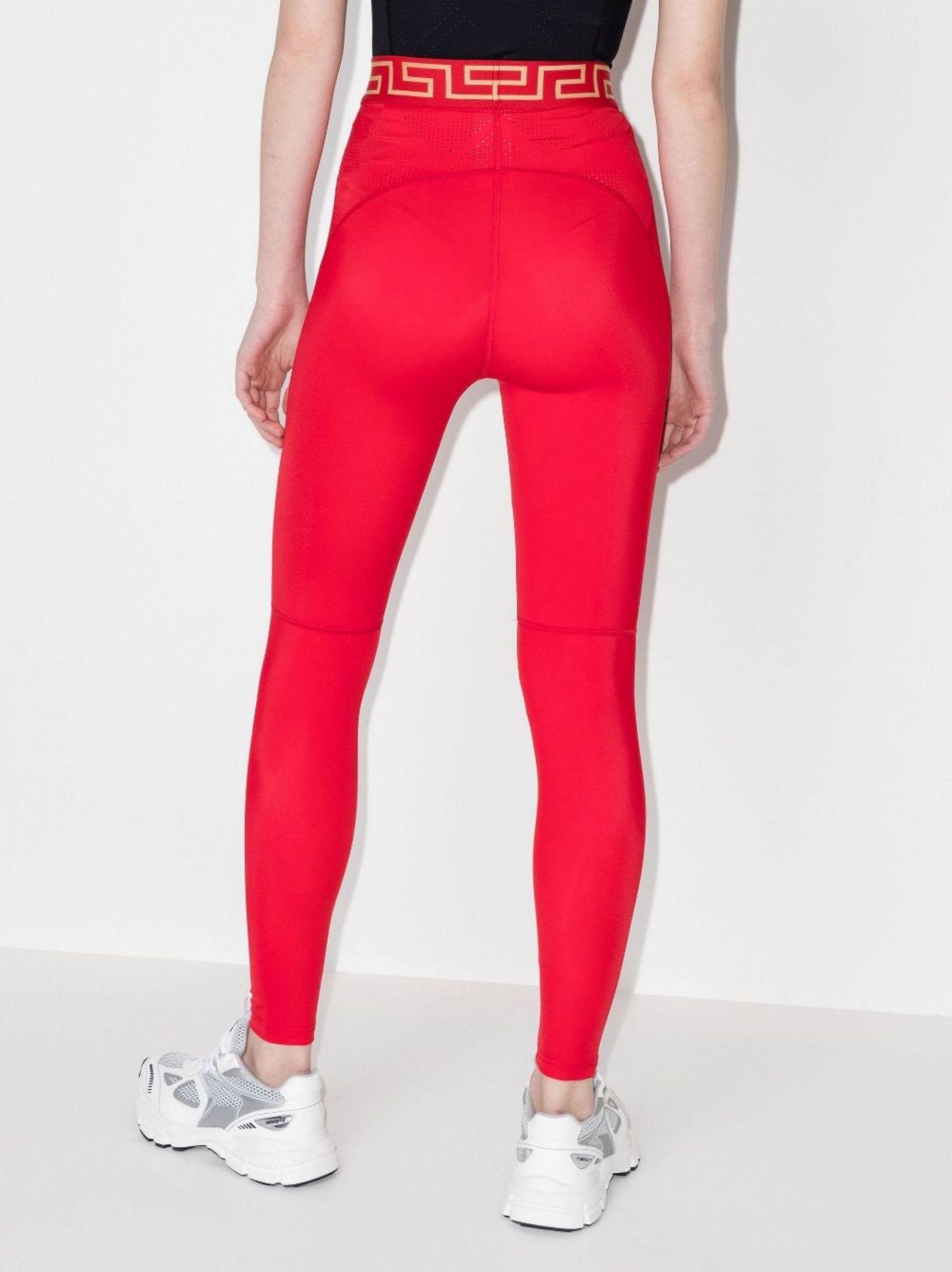 Versace Greca Border leggings in Red