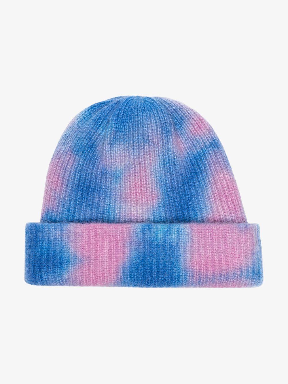 Download The Elder Statesman Blue And Pink Tie Dye Cashmere Beanie ...